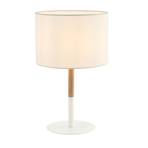 Textilní stolní lampa 20215 kov/světlé dřevo bílá