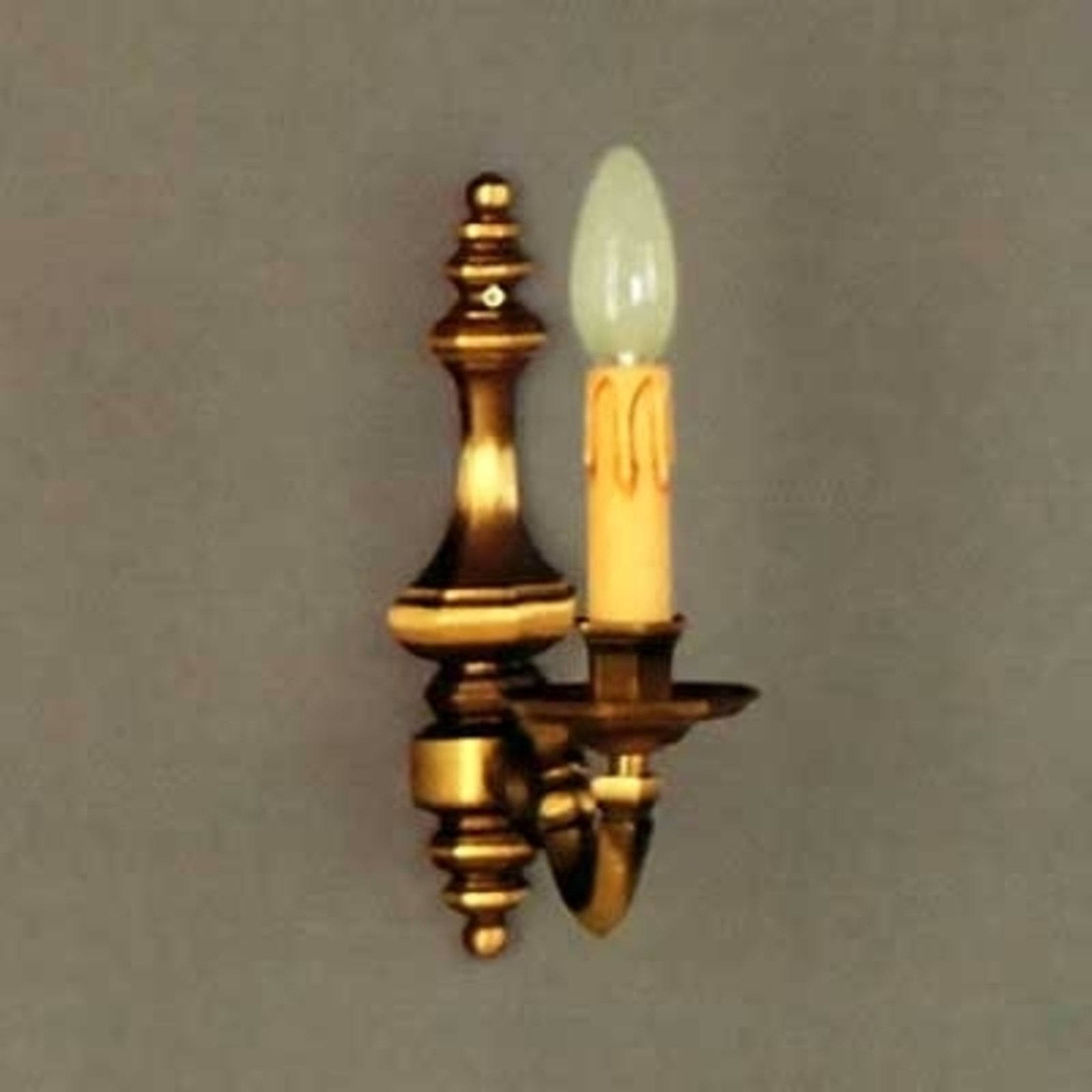 Orion Imke 1-bulb wall light, antique brass, for Living / Dining Room, Brass, E14, 40 W, energy efficiency: A++, H: 20 cm