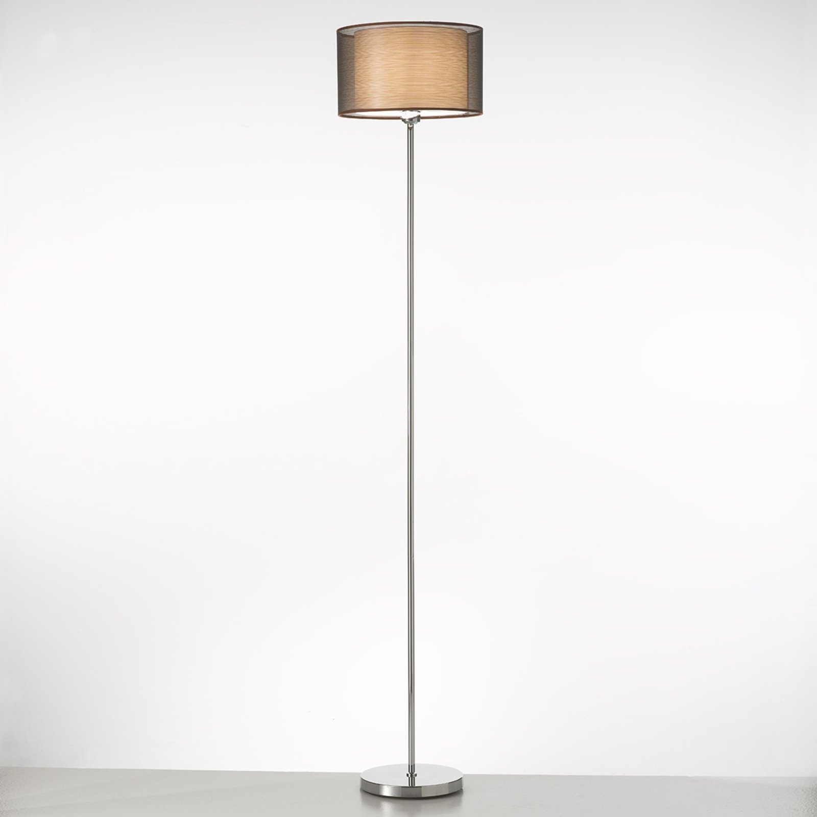 Perenz Bonnie floor lamp with fabric lampshade, for Living / Dining Room, metal, fabric, E27, 60 W, energy efficiency: A++, H: 184 cm