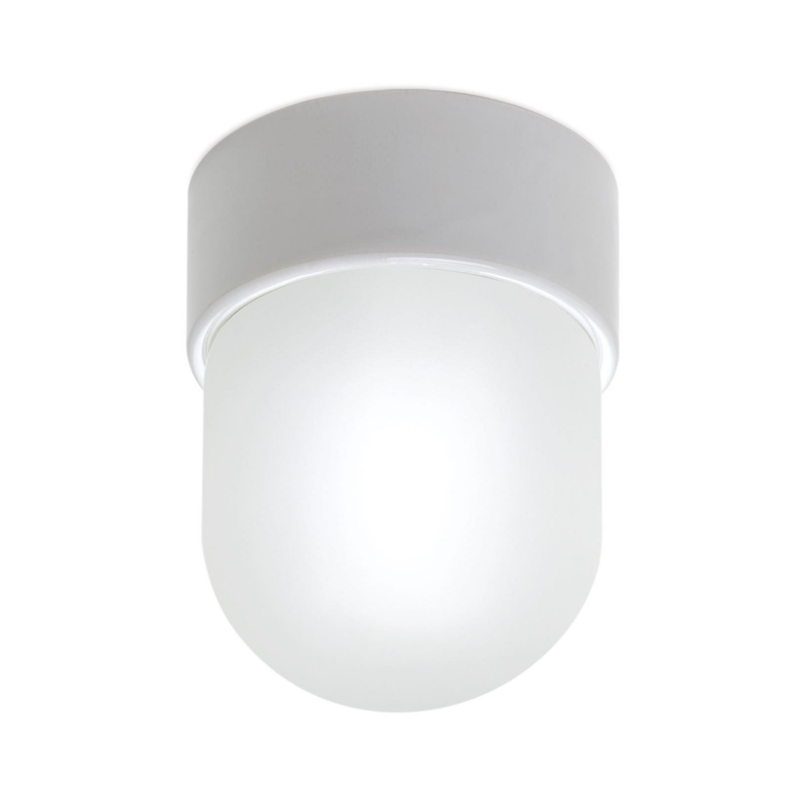 Plafonnier Ostia, blanc, céramique, verre satiné, E27