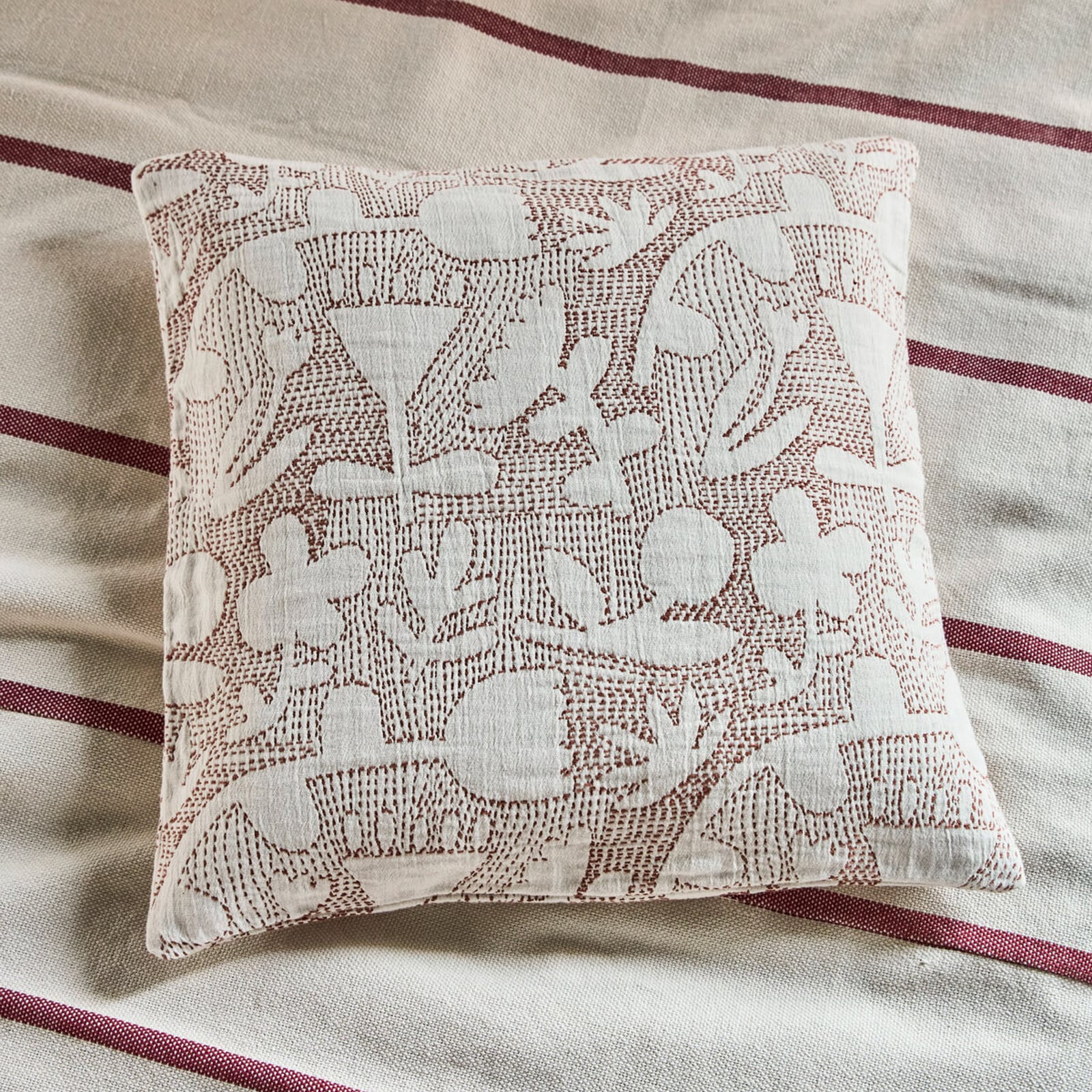 Fodera per cuscino HDMori, bianco/marrone, 50 x 50 cm - House Doctor