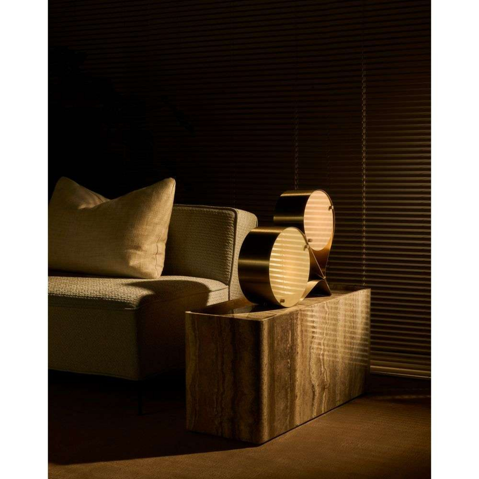 Coppia Candeeiro de Mesa Bronze Aço/Ivory/Clover - GUBI