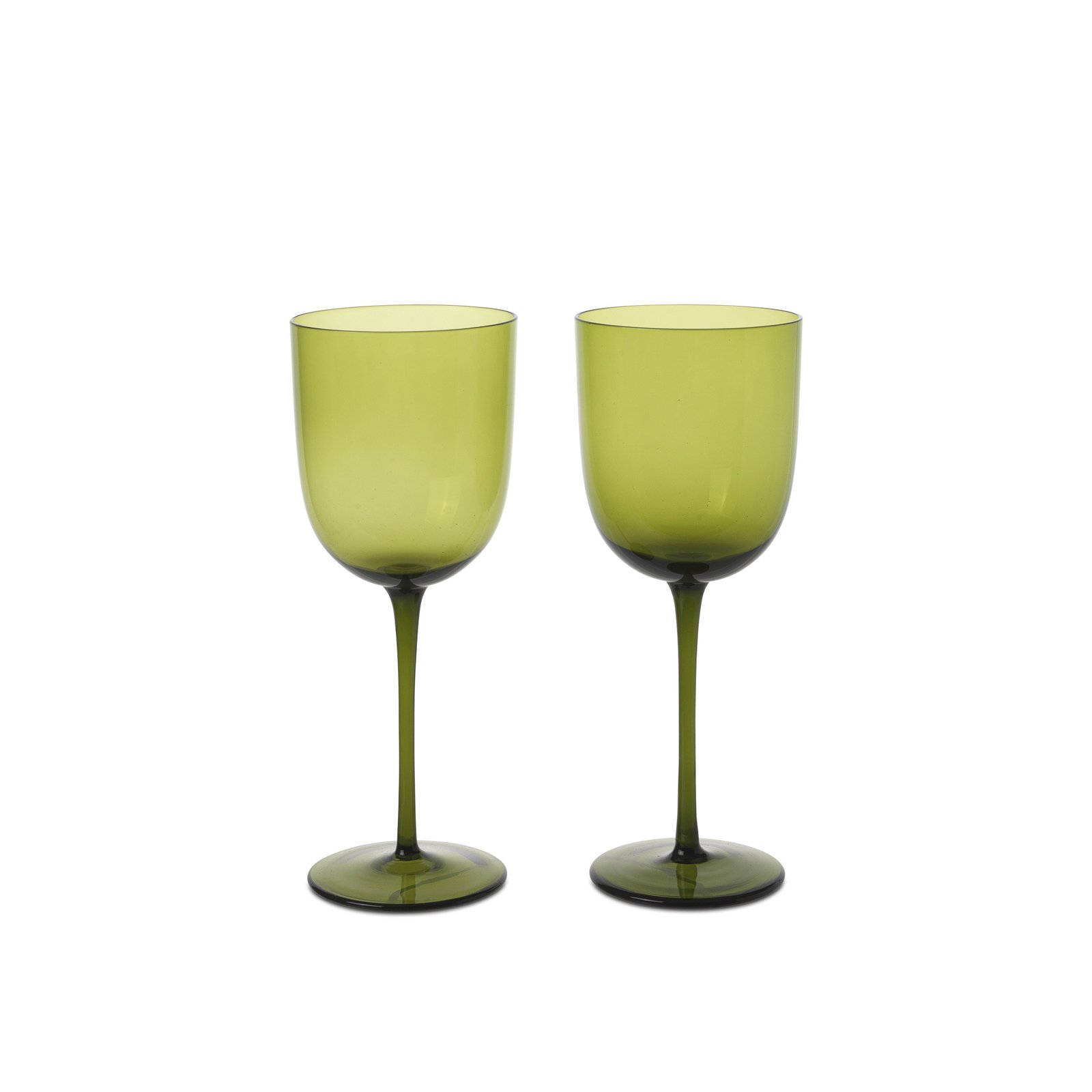 ferm LIVING wine glass Host, green, 300 ml, glass, set of 2