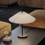 New Works Nebra LED table lamp, black and white, 45 cm, fabric