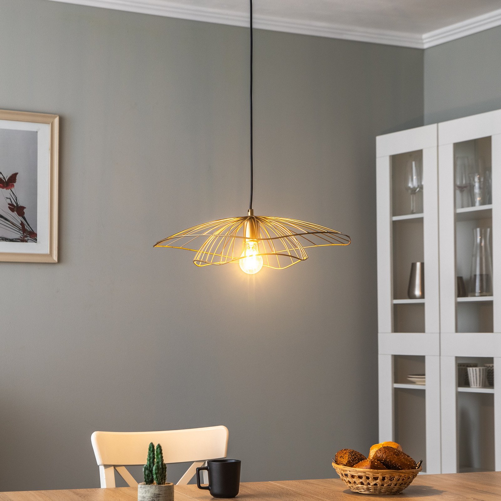 Opviq Lampă suspendată Tel 6503 Ø50cm negru antichizat - Camera de zi / sufragerie - modern - aur antic - Metal