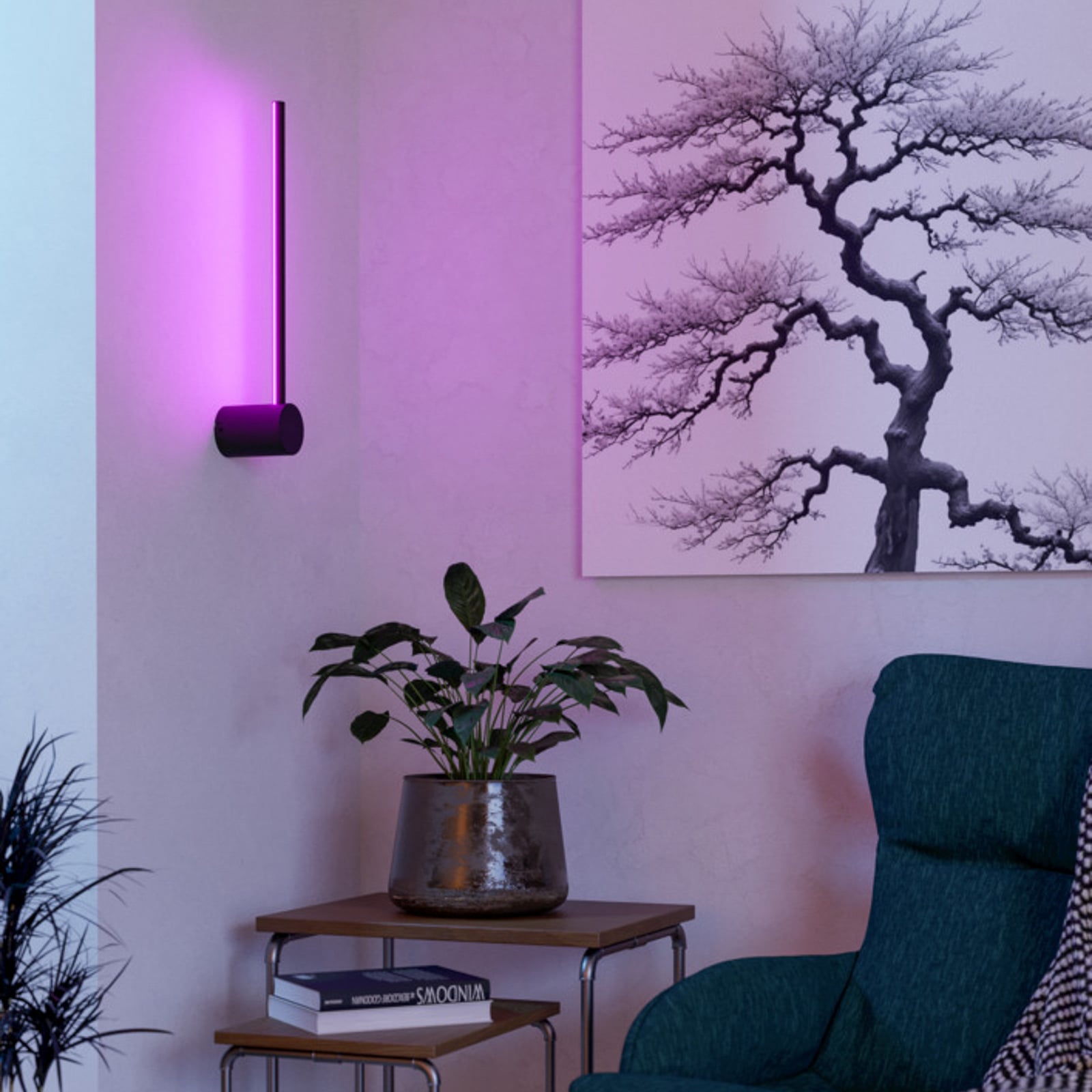 EGLO connect FLATRON-Z intelligens LED fali világítás, fekete, 48 cm
