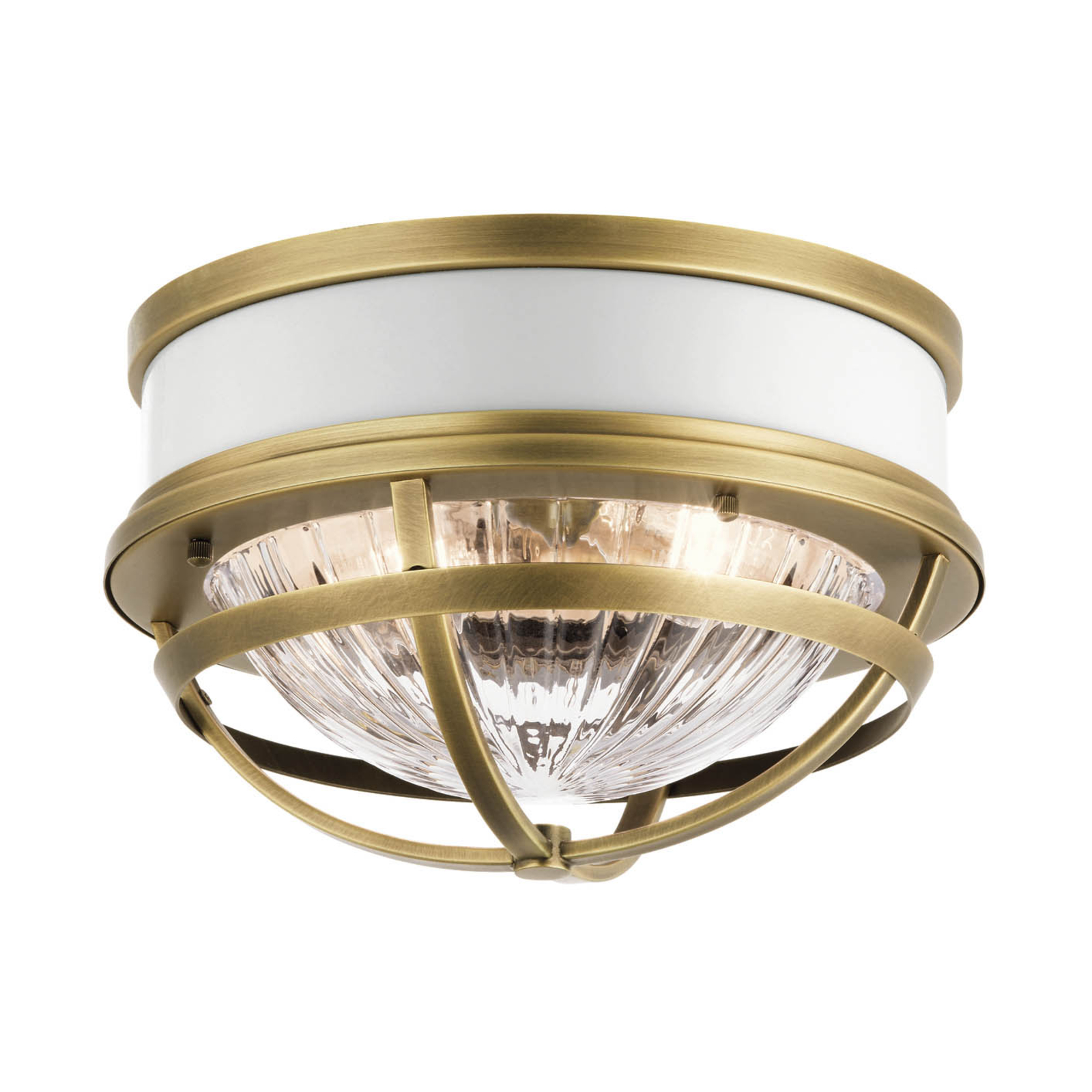 Tollis ceiling light, brass/clear, Ø 30.5 cm
