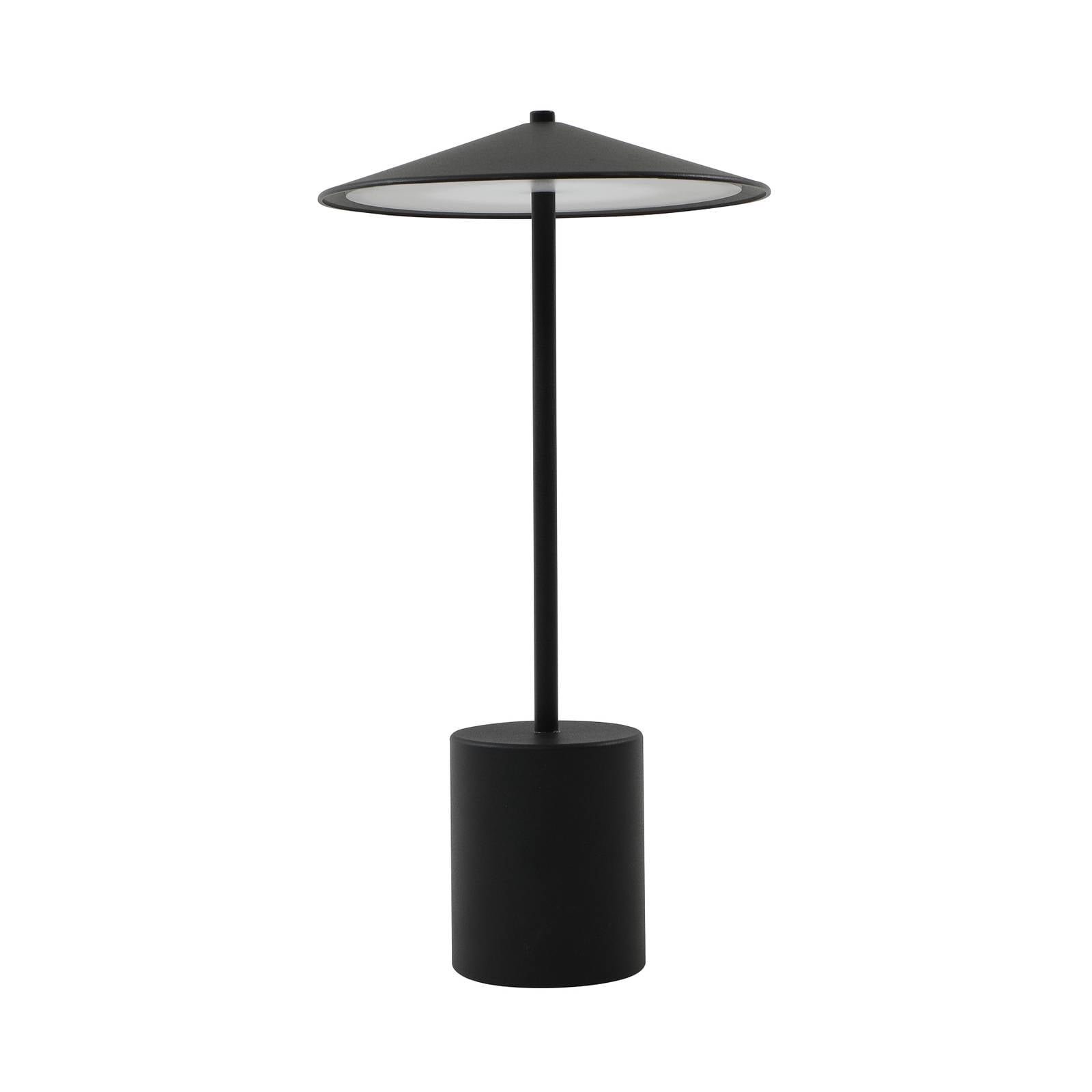 Lindby LED-Akkutischleuchte Ayva, schwarz, Aluminium, IP44