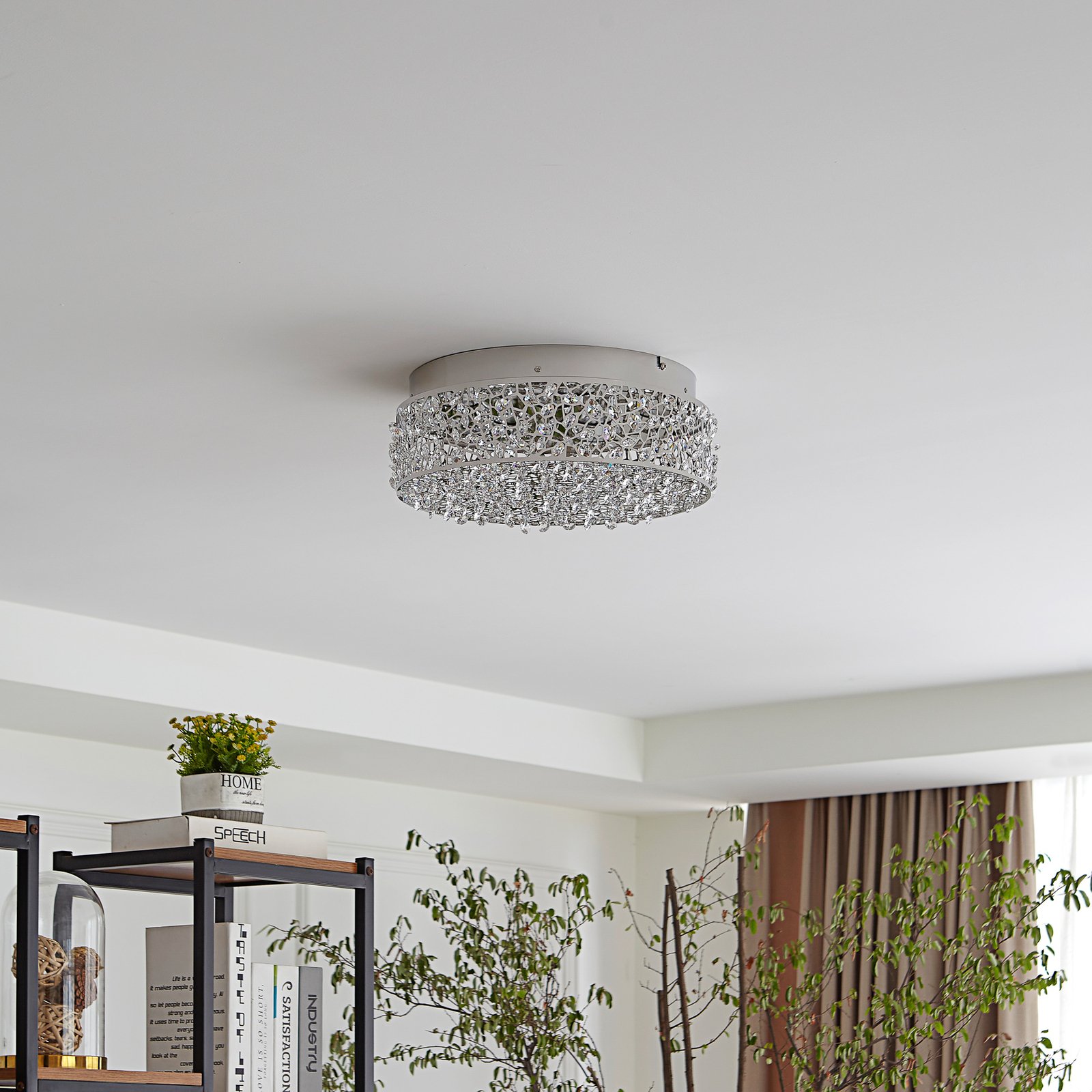 Sparkling LED ceiling light Felias, round shape