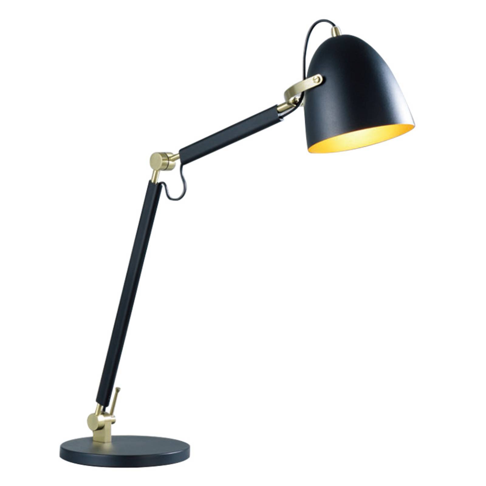 Lucande Nordin lampe à poser noire/dorée réglable