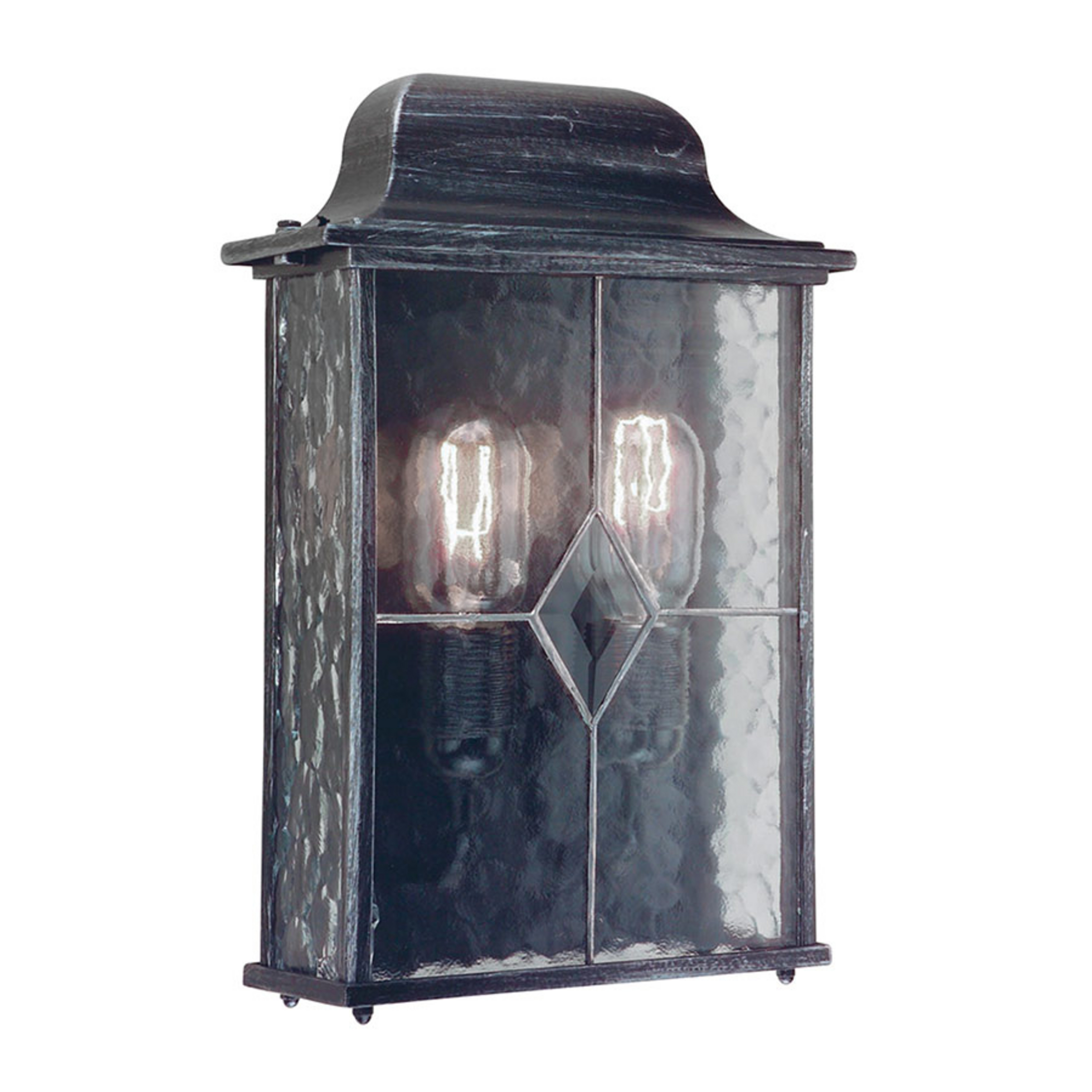 Wexford WX7 Wandleuchte, schwarz-silber/klar, IP23 - Elstead