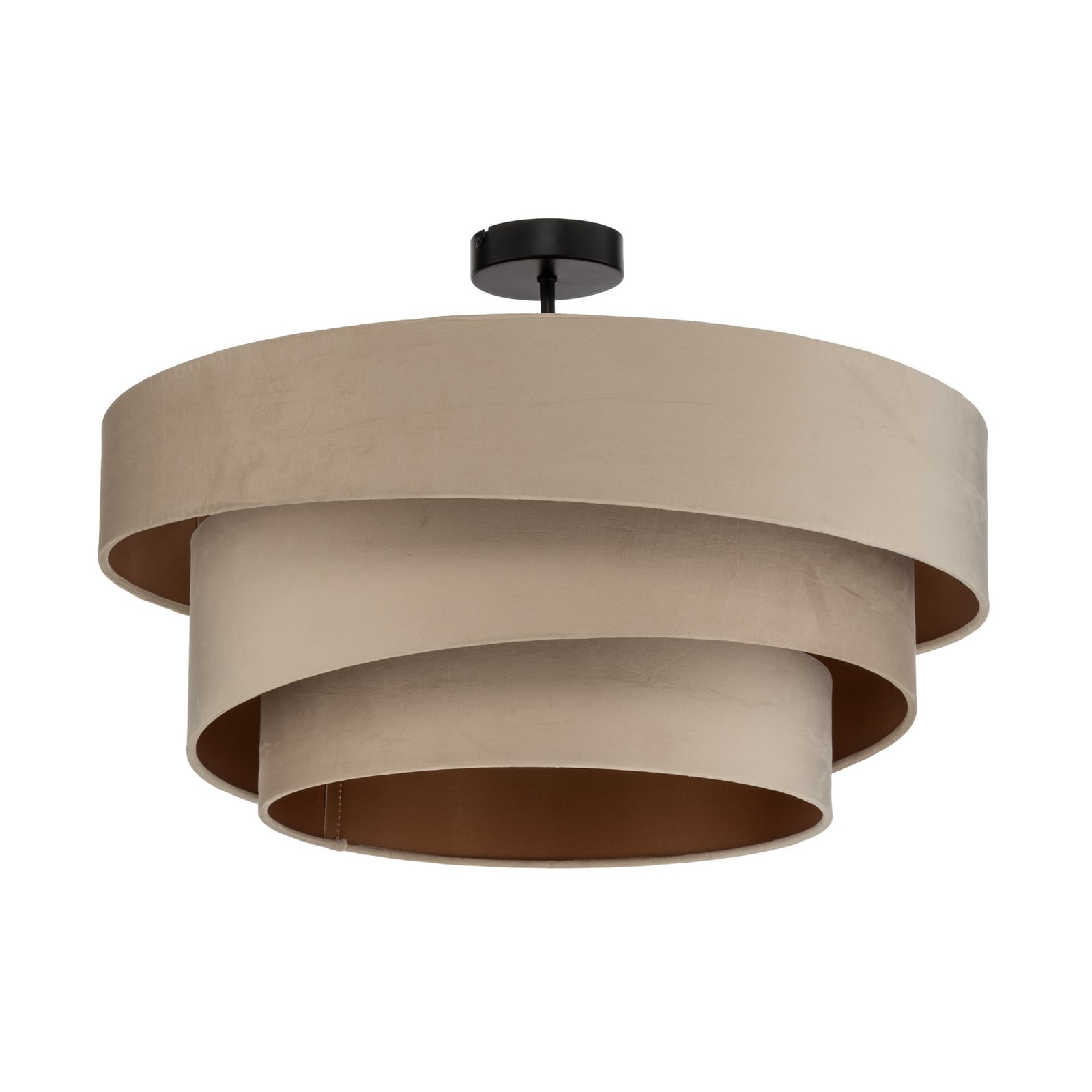 Plafonnier Lindby Jusari, crème, tissu, Ø 56 cm, E27