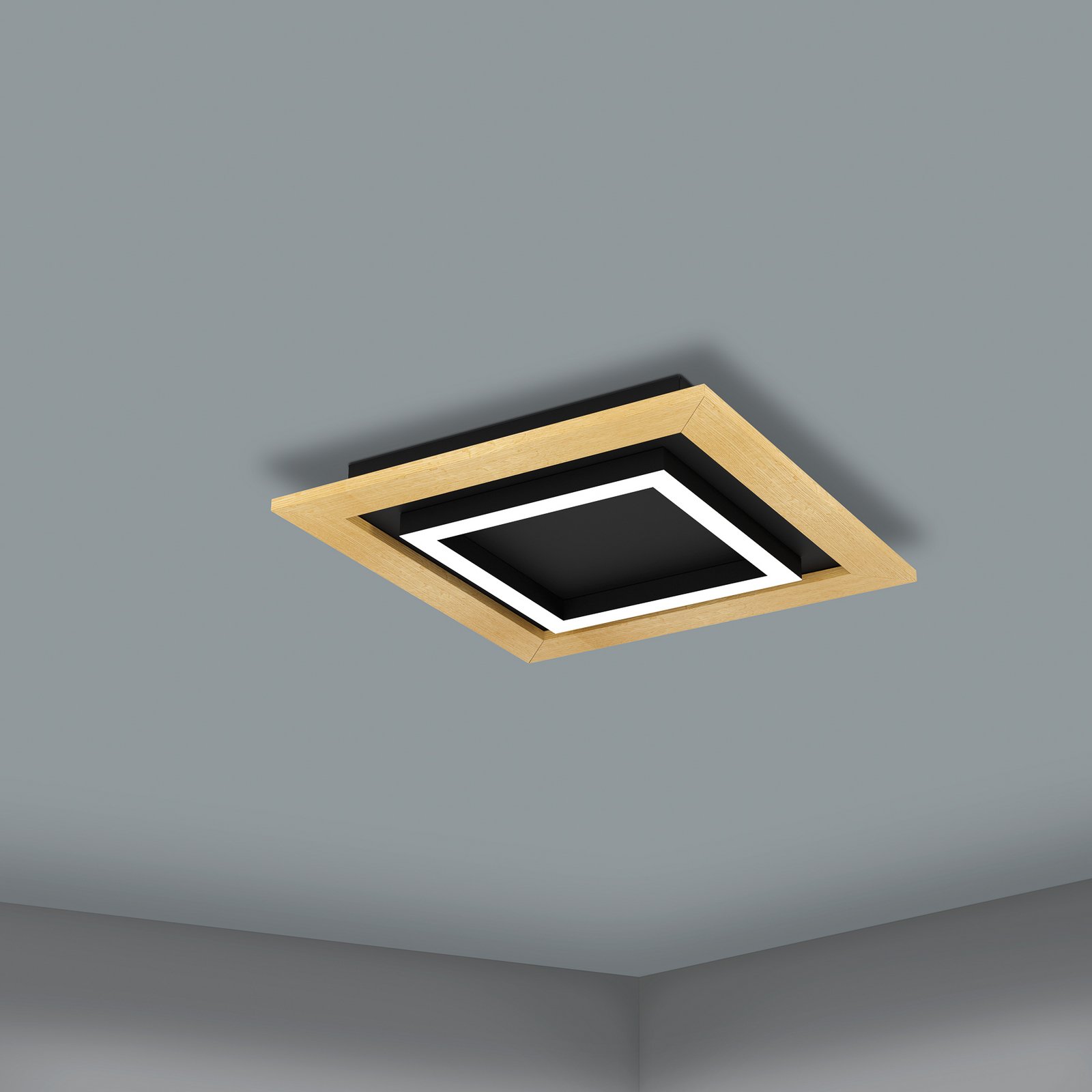 Plafonnier LED Tirrenara, télécommande, 37x37cm