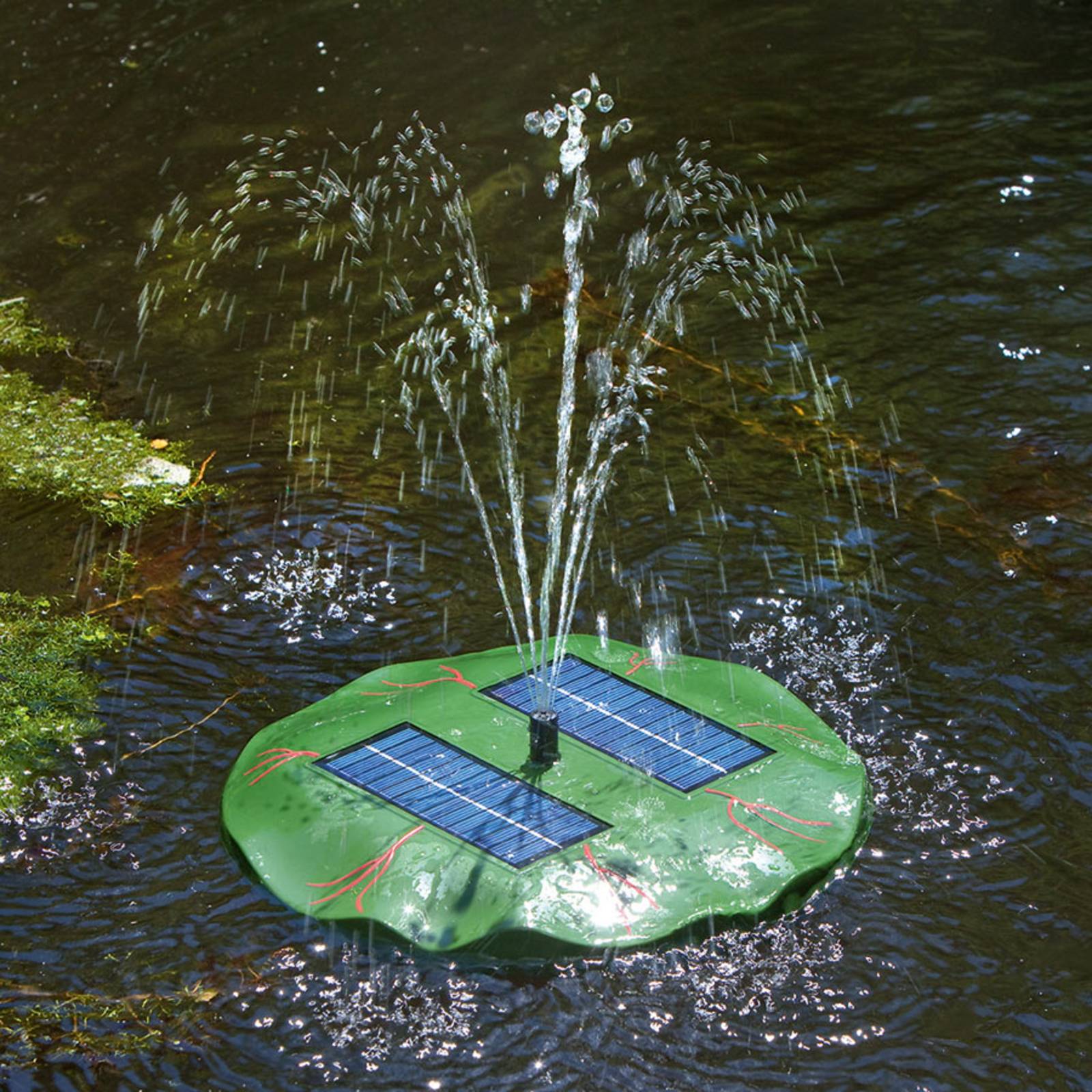 1,8 W schwimmende Solarpumpe Seerose Teichpumpe Solar Gartenteichpumpe Pumpe NEU 