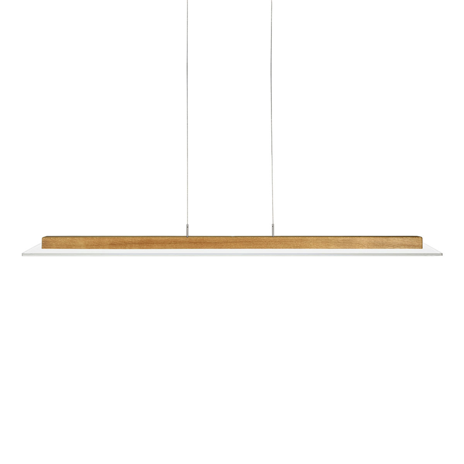HerzBlut Lotta Knoll LED hanging light oak, for Living / Dining Room, wood, metal, glass, 9.4 W, energy efficiency: A+, L: 130 cm, W: 10 cm
