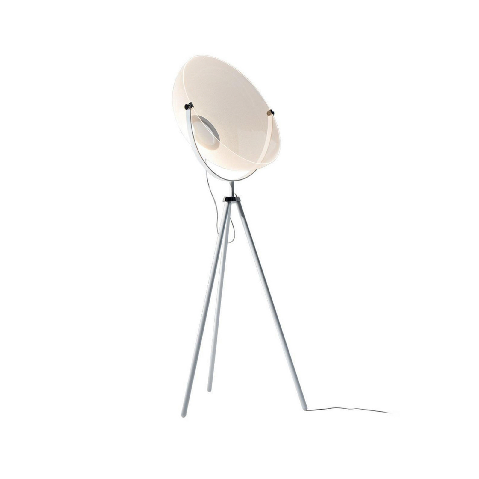 Stilnovo LED-lattiavalaisin Demi Moon, valkoinen, korkeus 196 cm