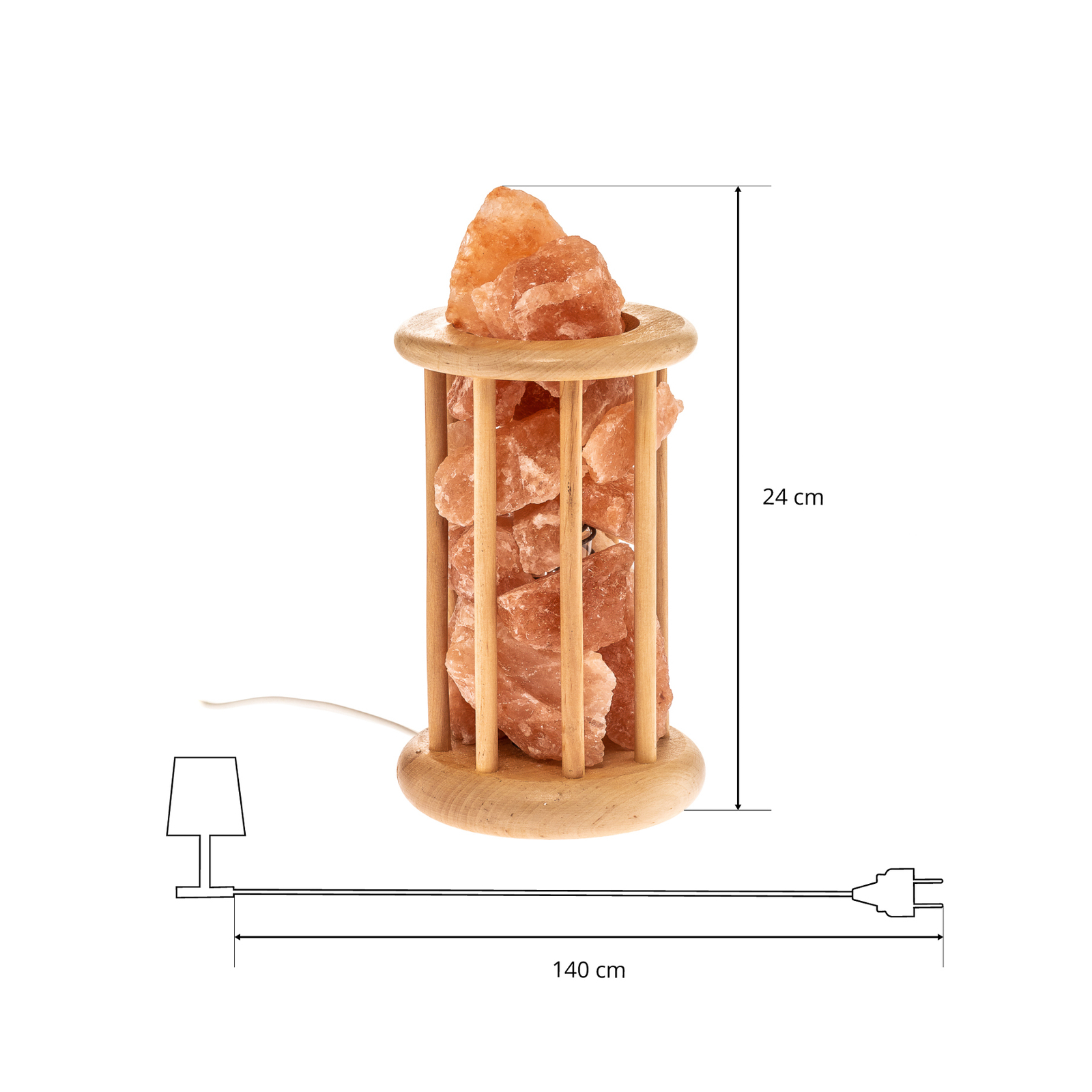 Envostar Harmony zoutlamp met lichtgekleurde houten kooi