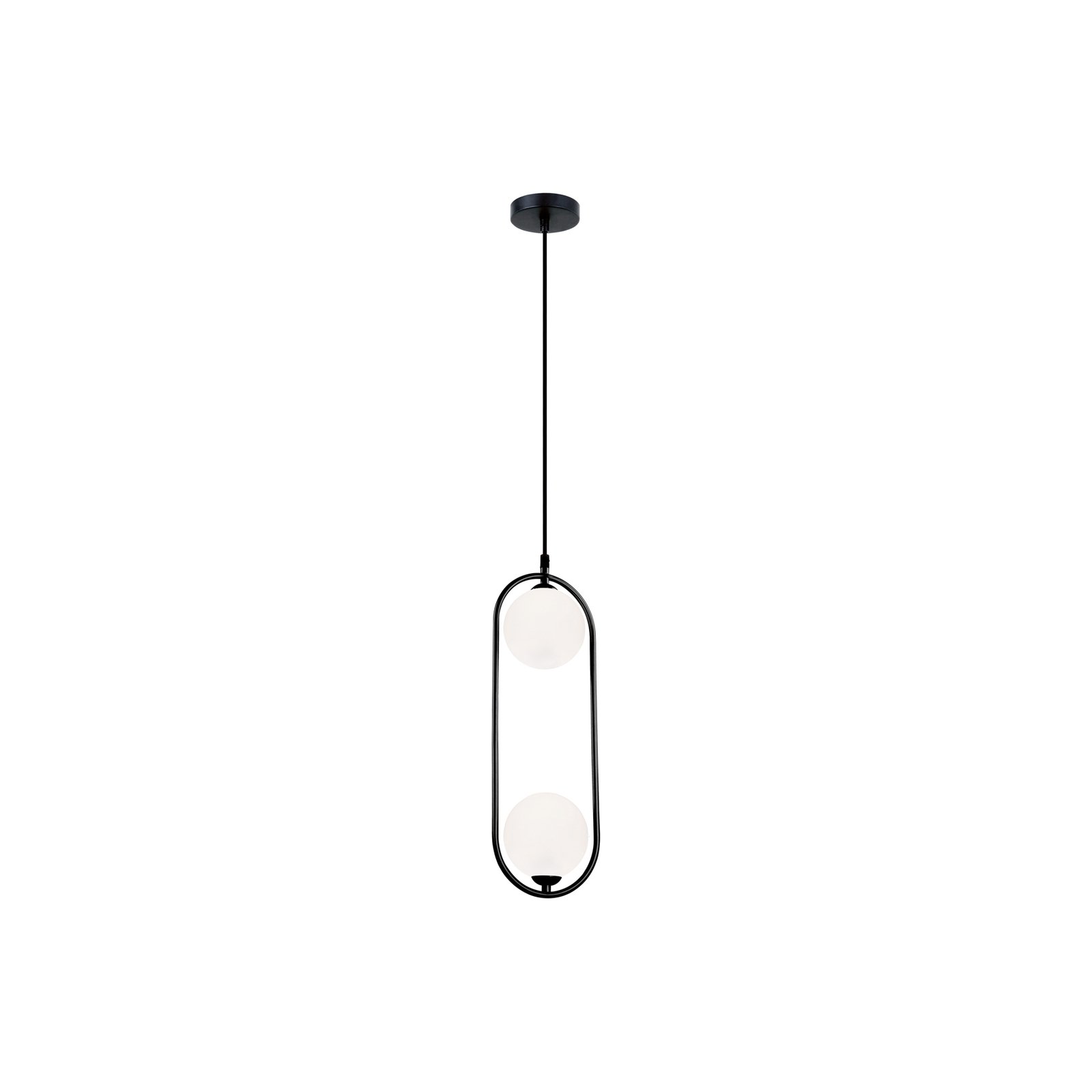 Fancy pendant light, 2-bulb, black