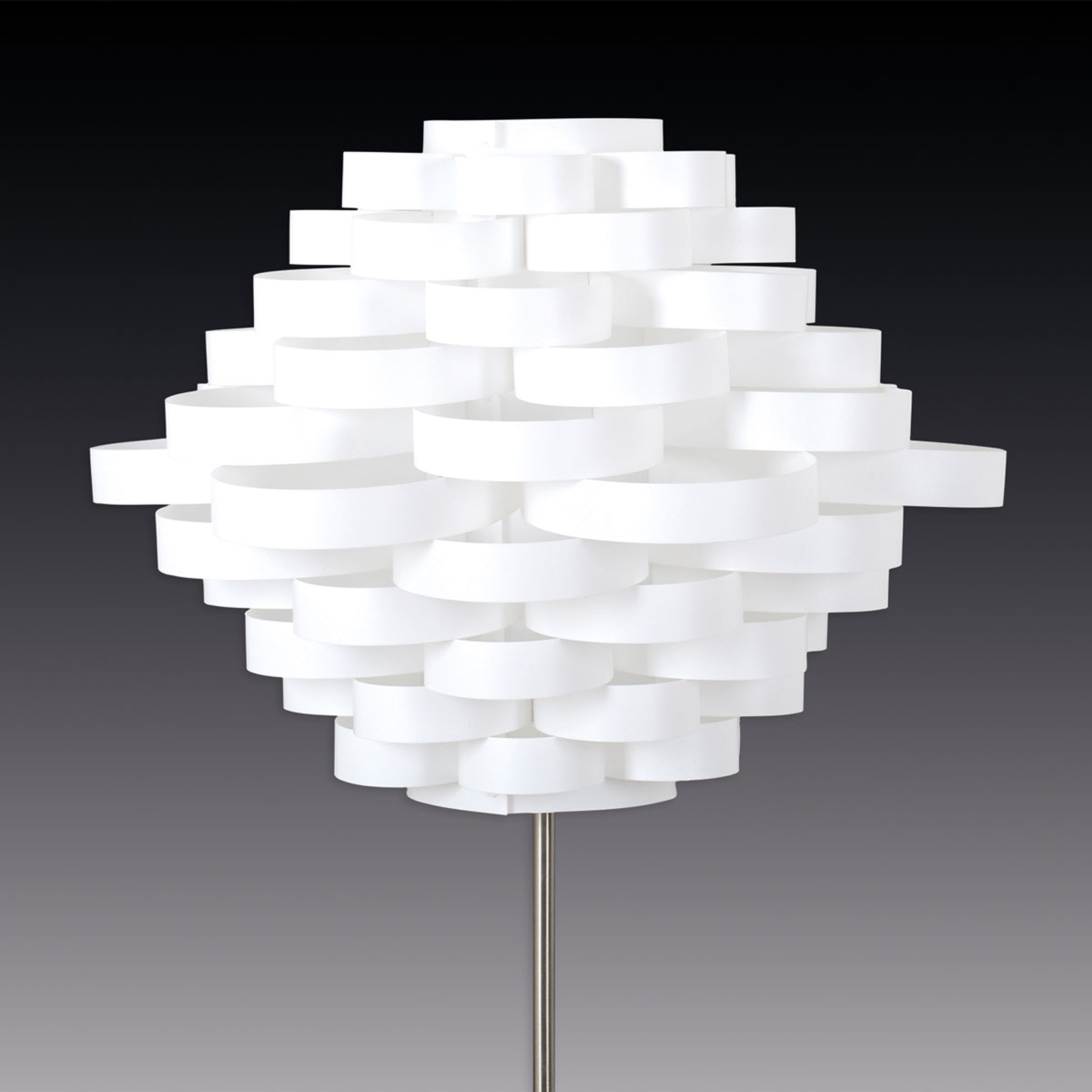 Lampa stojąca White z kloszem z okrągłych szybek