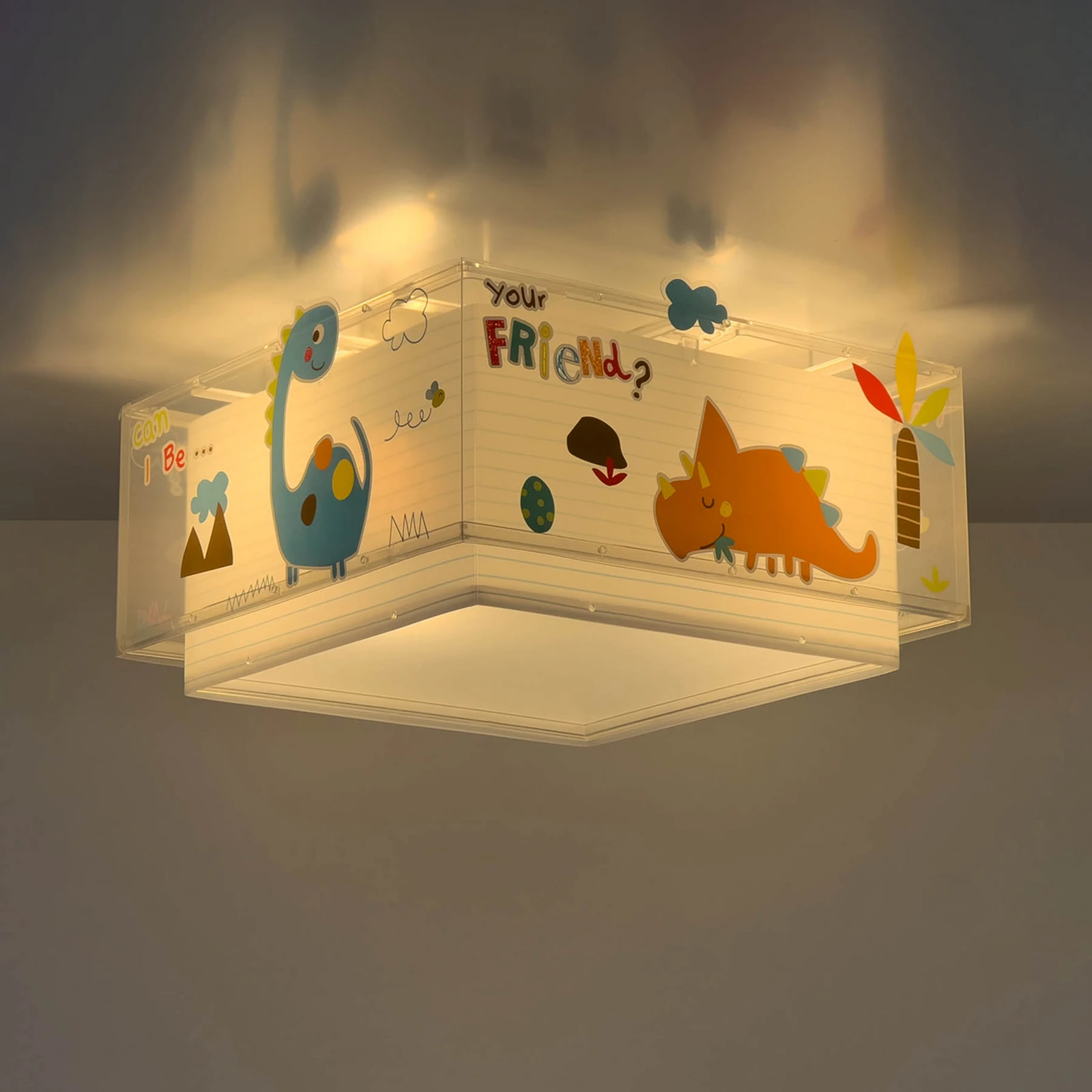 Dalber Kinder-Deckenlampe DINOS, weiß/bunt