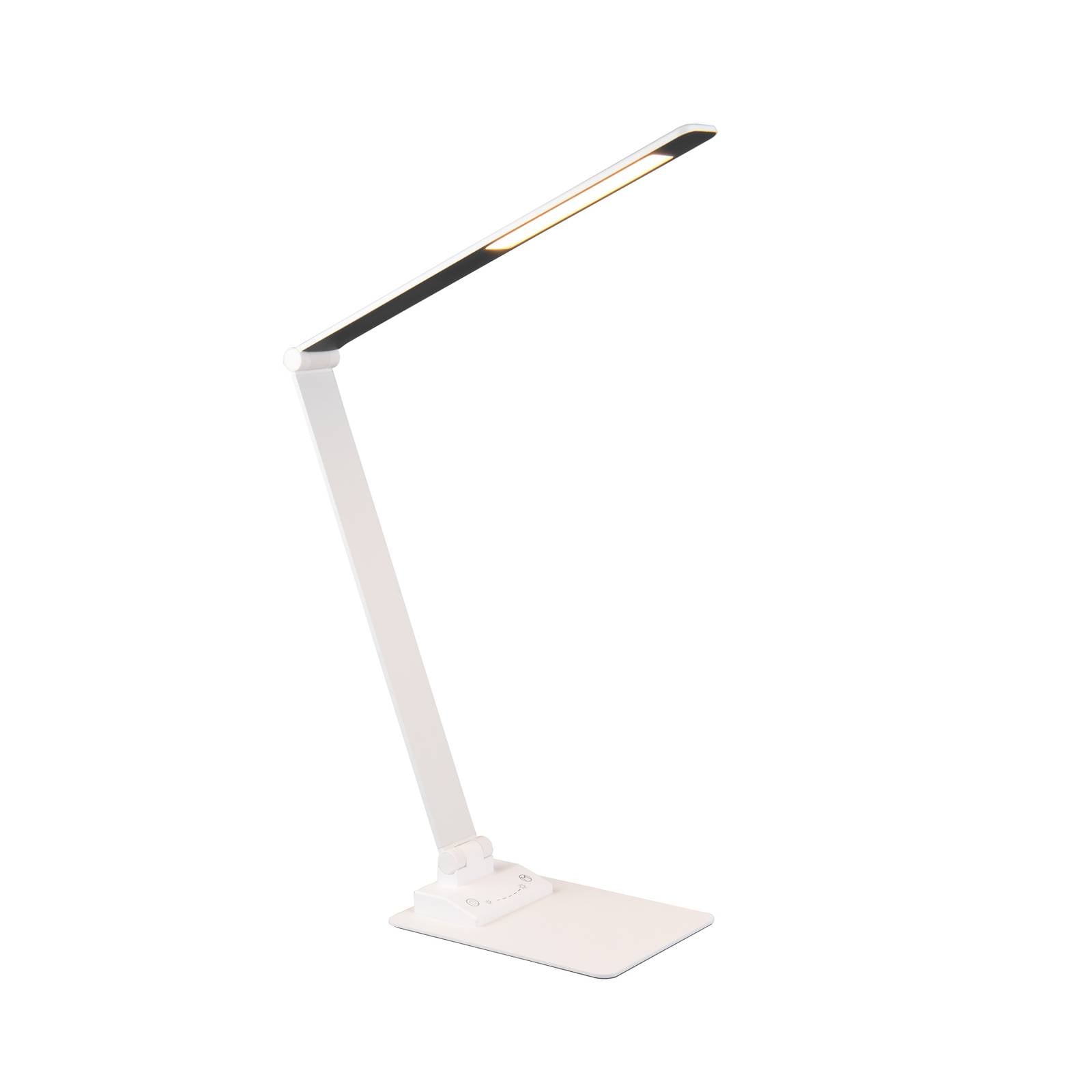 LED-Tischleuchte Travis, weiß, CCT, dimmbar, Touch, USB