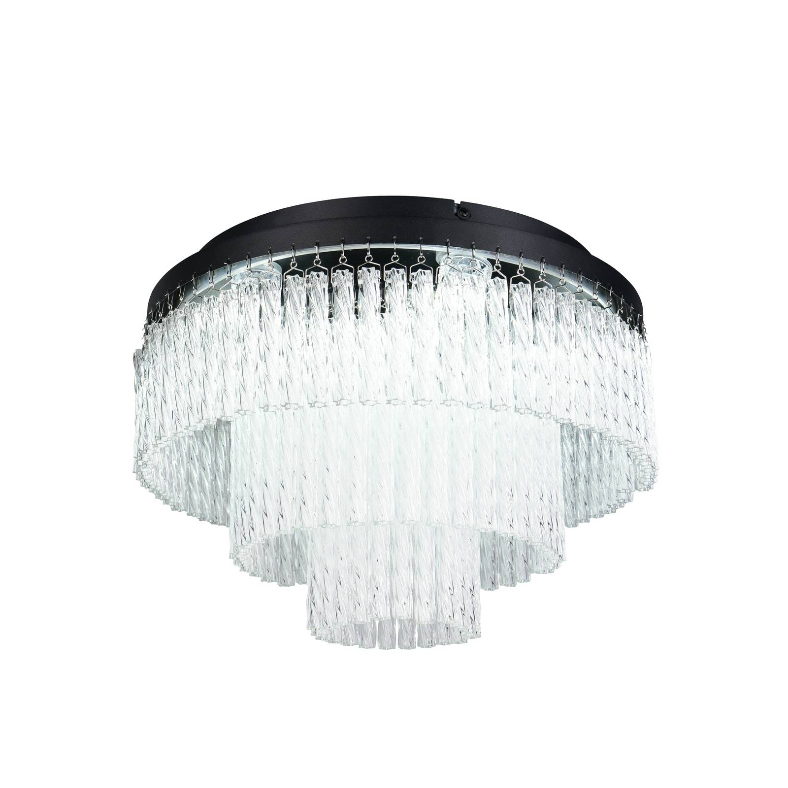  Reality Leuchten Reality Leuchten Vono Led Ceiling Lamp, Black/clear, ø 40 Cm, Cct, Rgb Remote Control 