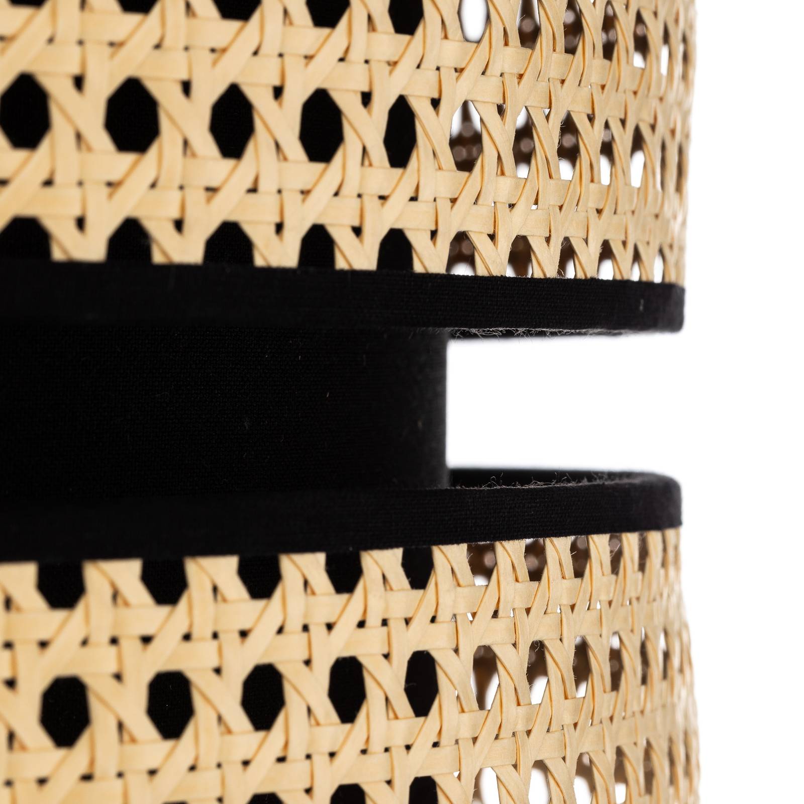 Lampa sufitowa Duo, rattan, Ø 40cm, beżowa/czarna