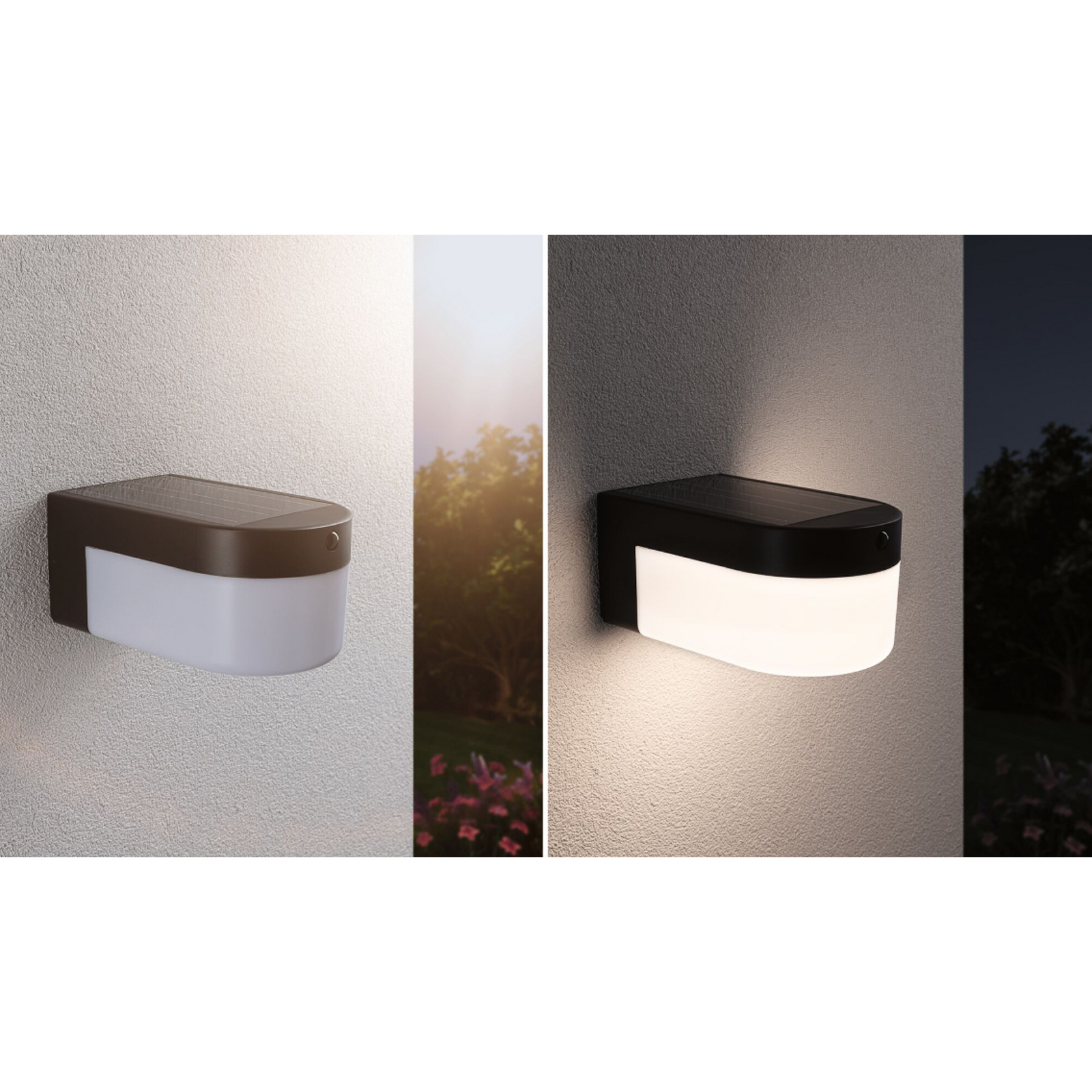 Paulmann LED sienas lampa „Calyne“, 230 V + Solar, melna, 23 cm