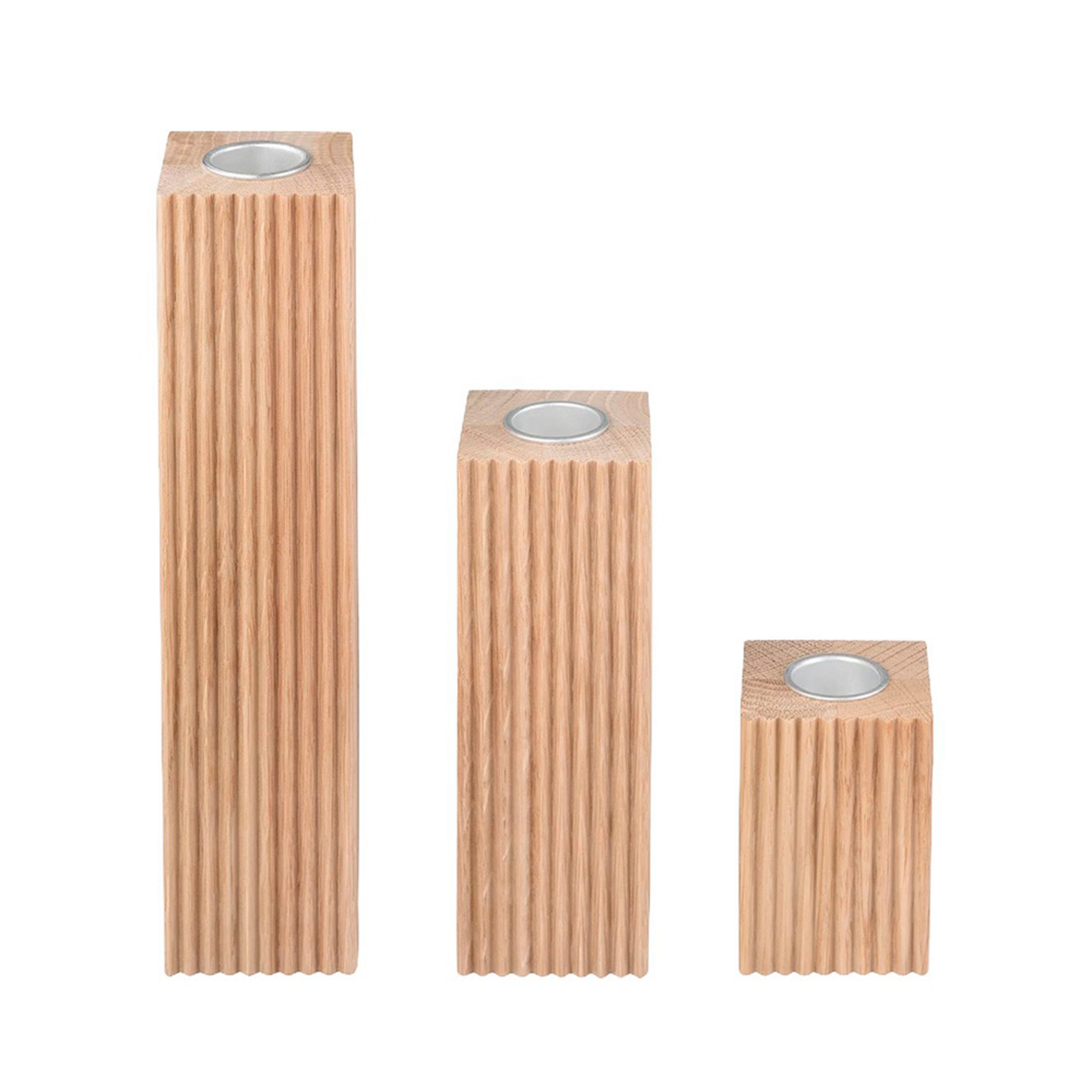 Dreva Kerzenhalter 3 pcs. Eiche - Blomus