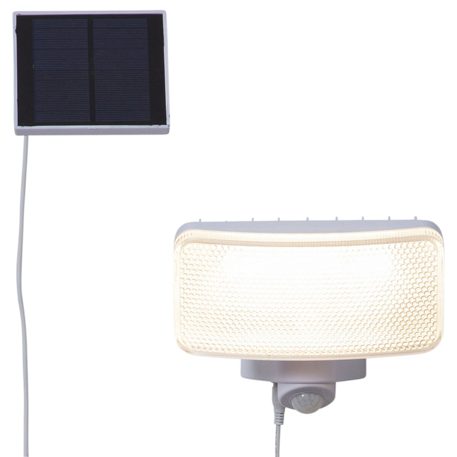LED solarlamp Powerspot sensor, hoekig wit 350lm