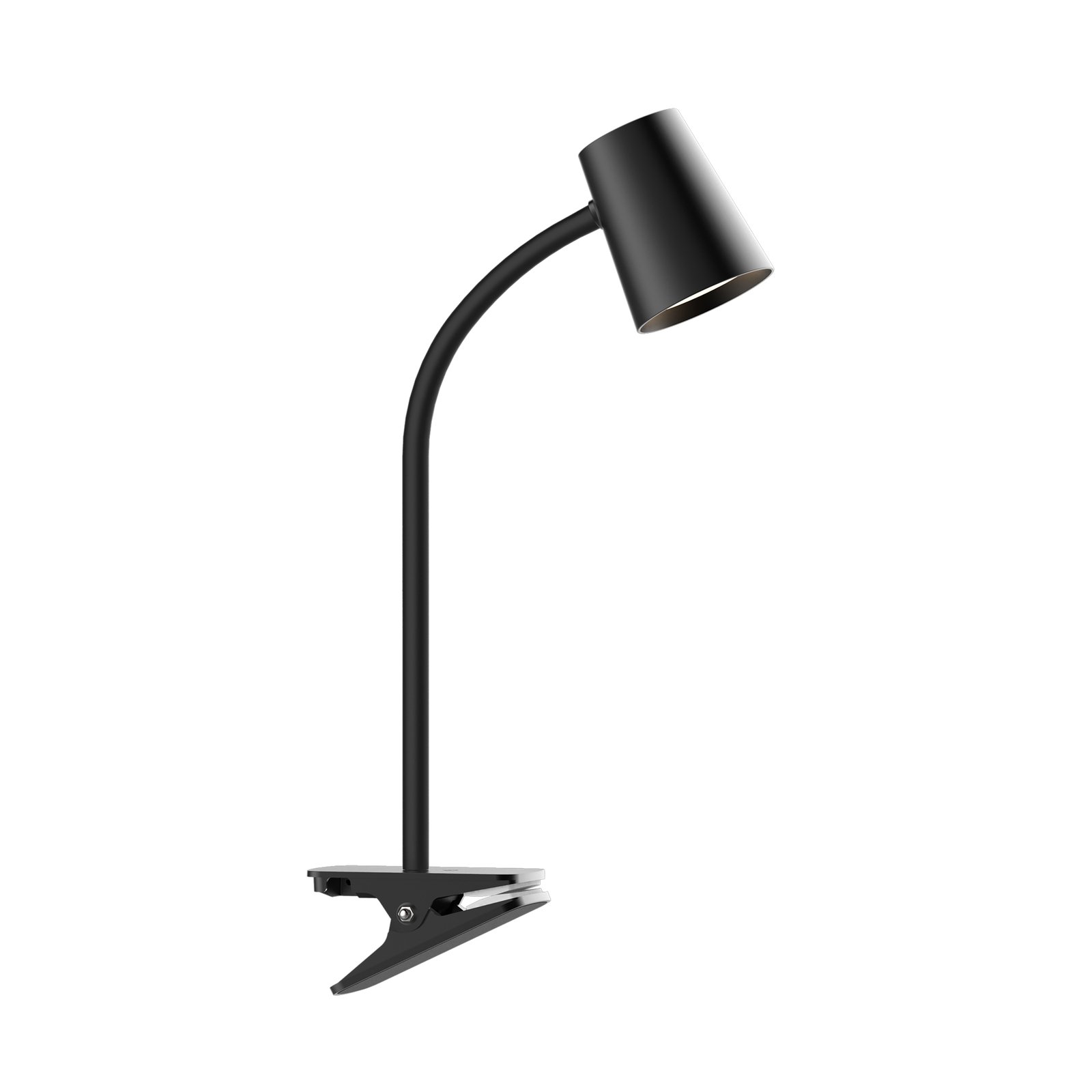 Lindby Ailina lampada LED da tavolo, pinza, nero