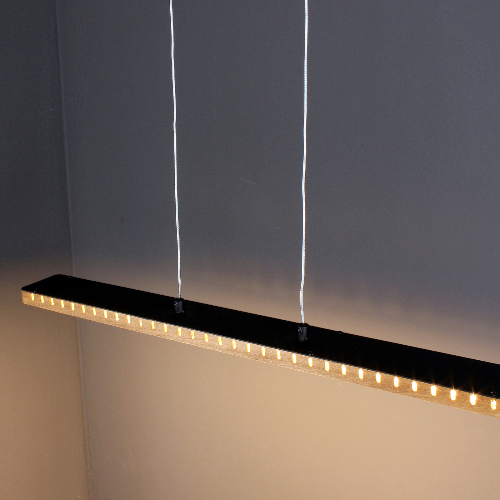 LED pendant light Solaris 3-Step-dim wood 70 cm