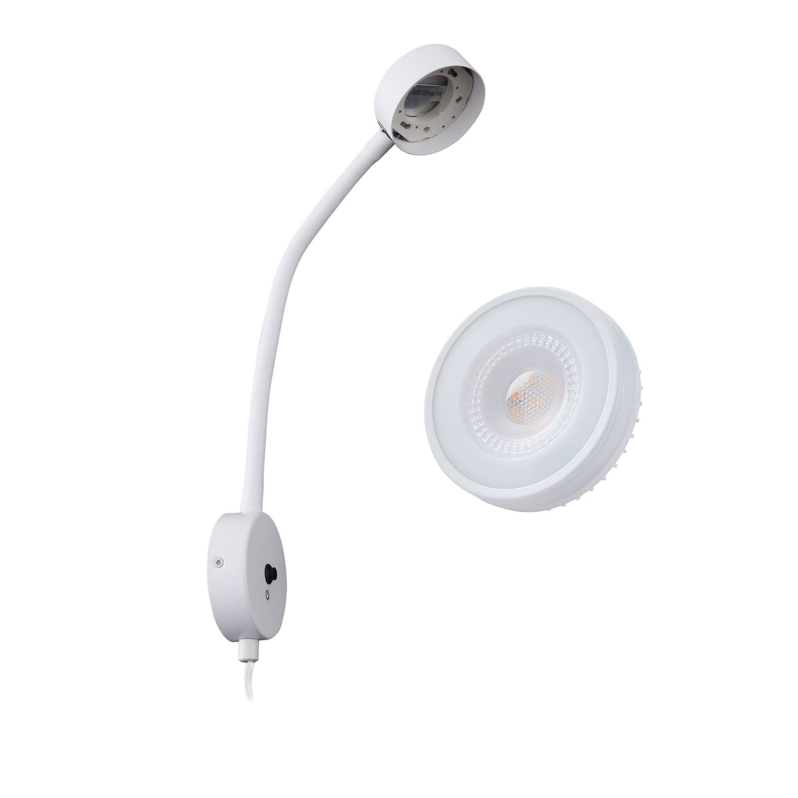 Lindby Applique murale Jyla, blanc, GX53, 2.700 K, bras flexible
