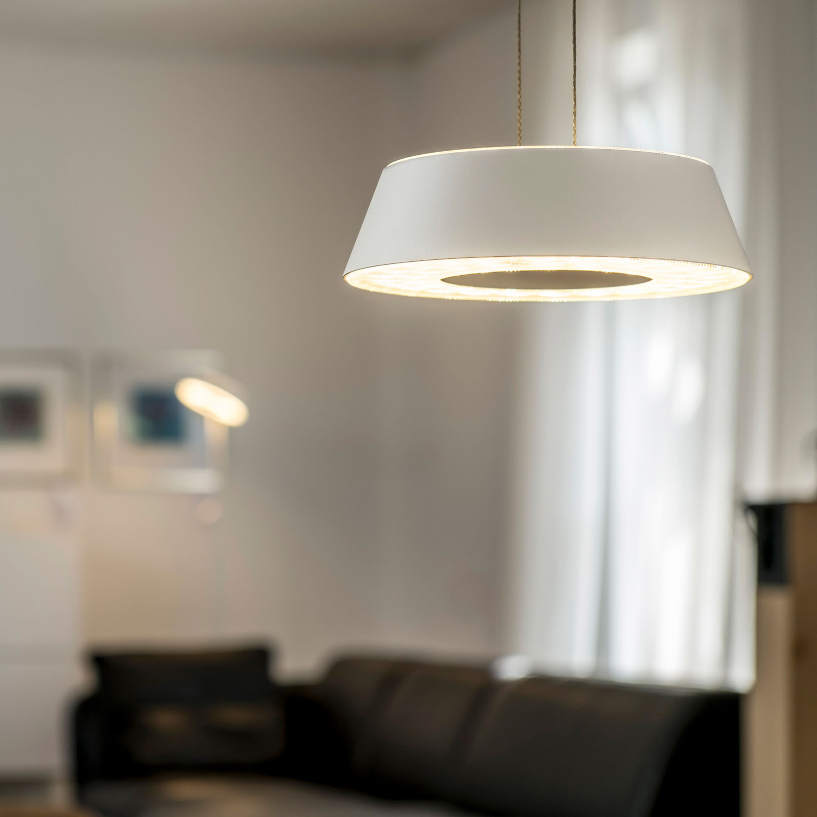 OLIGO Glance LED pendant lamp 1-bulb matt white