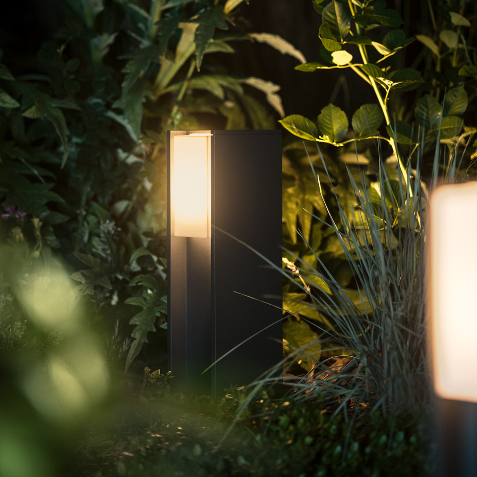 Turaco Utendørs Pullert Wide Hue White Antracit - Philips Hue
