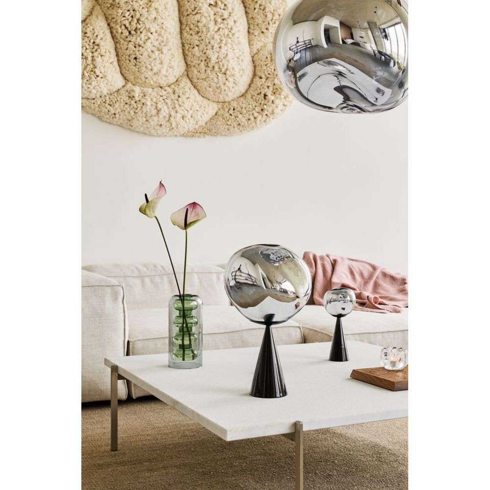 Melt Cone Fat Table Lamp Opal/Silver - Tom Dixon