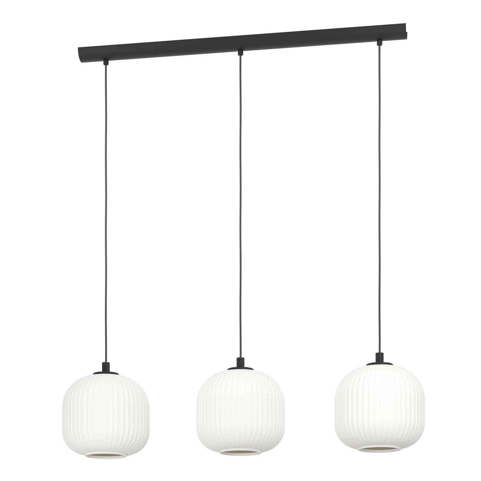 Candeeiro suspenso Mantunalle, comprimento 120 cm, preto/branco, 3