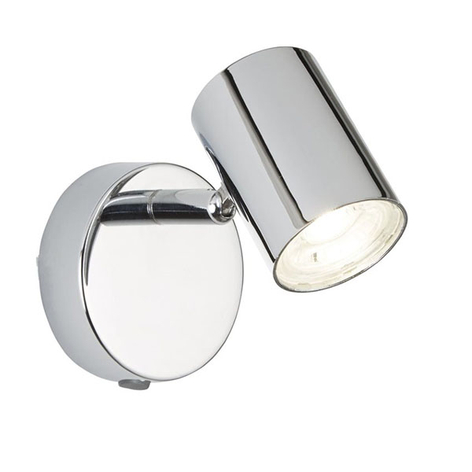 LED-veggspot Rollo, krom med bryter