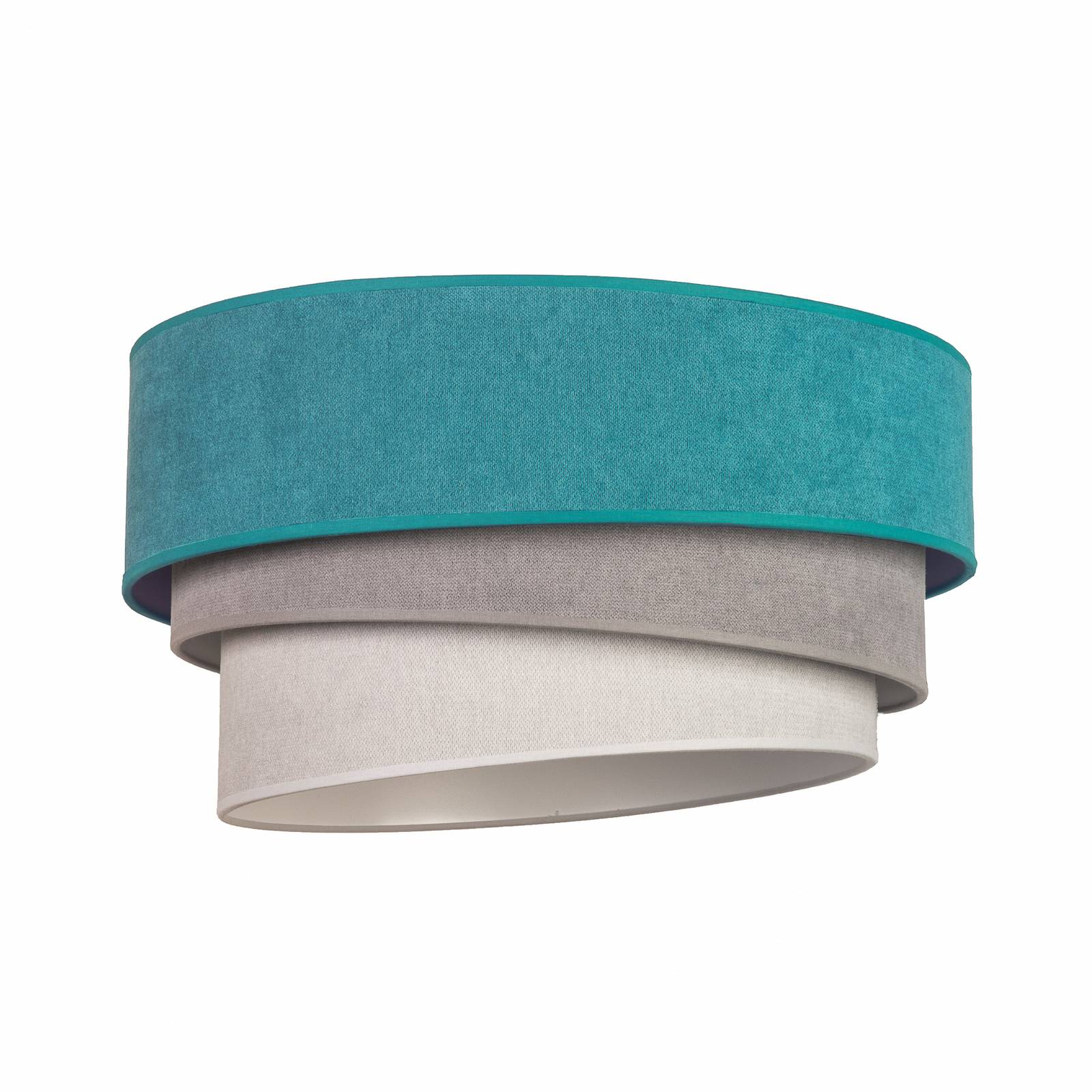 Taklampa Pastell Trio 45 cm turkos/grå/ljusgrå