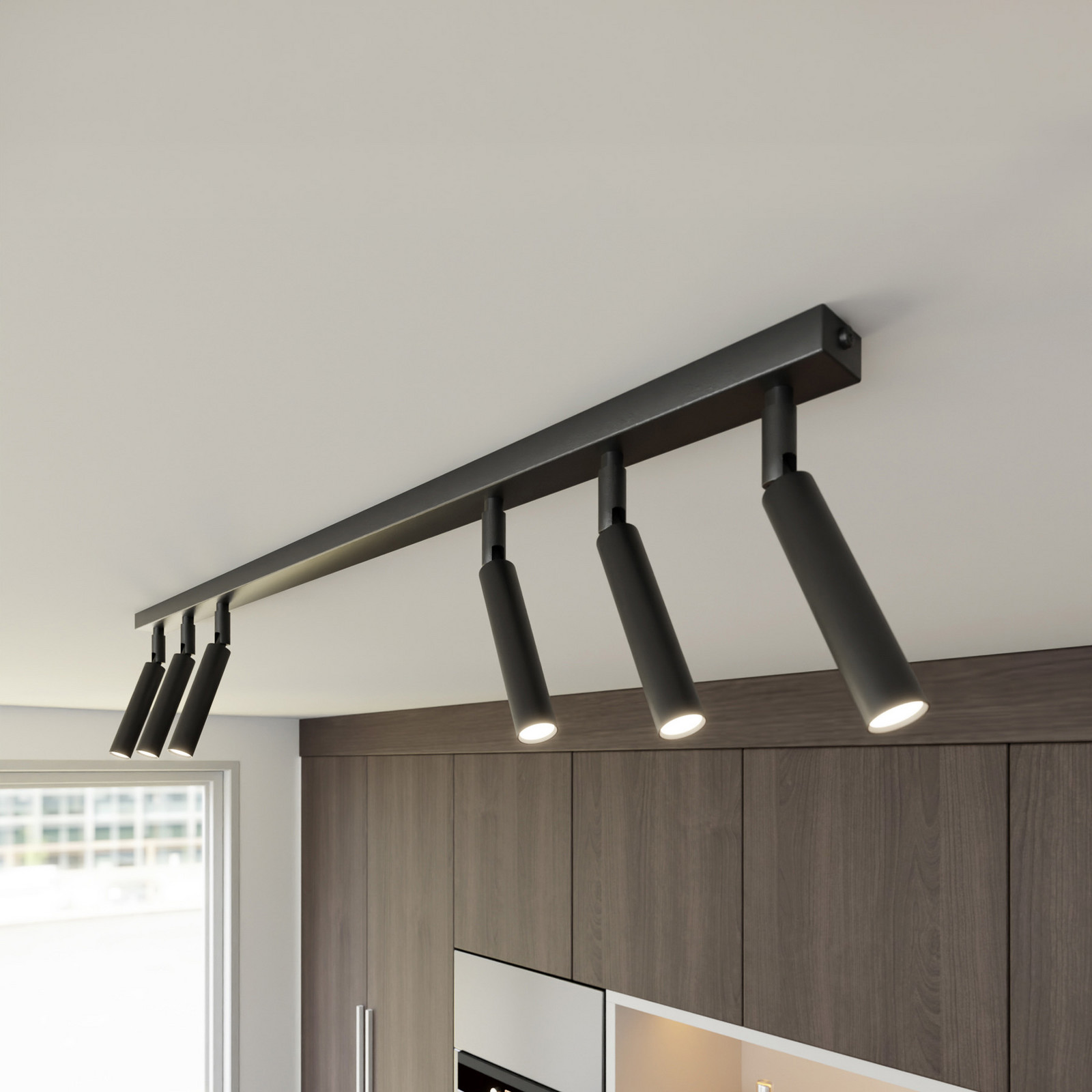 EMIBIG LIGHTING Plafonieră Ivi 6 becuri 90 cm lungime negru metal G9 - Camera de zi / sufragerie - Modern