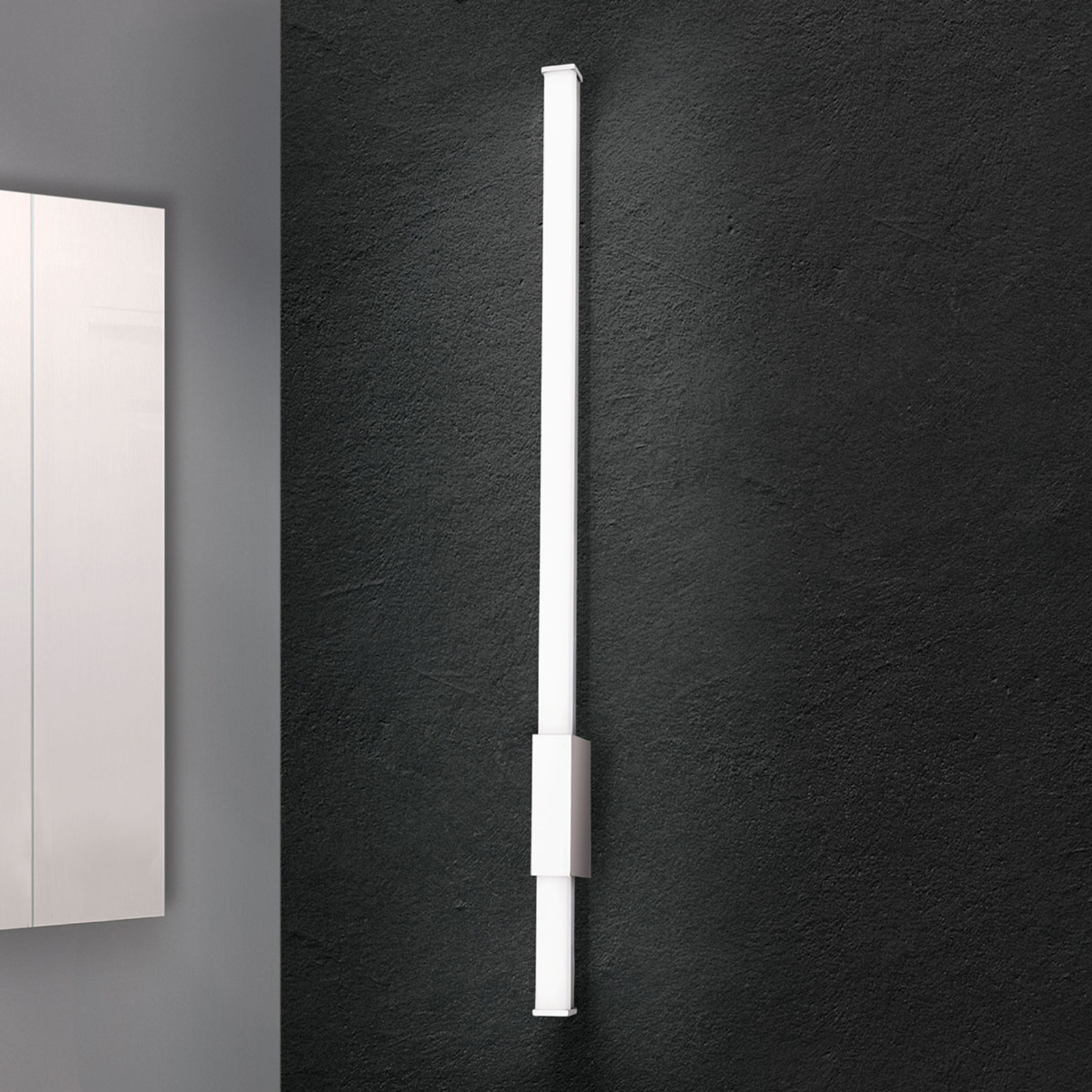 Narrow Argo bathroom wall light, LED IP44 60.5 cm