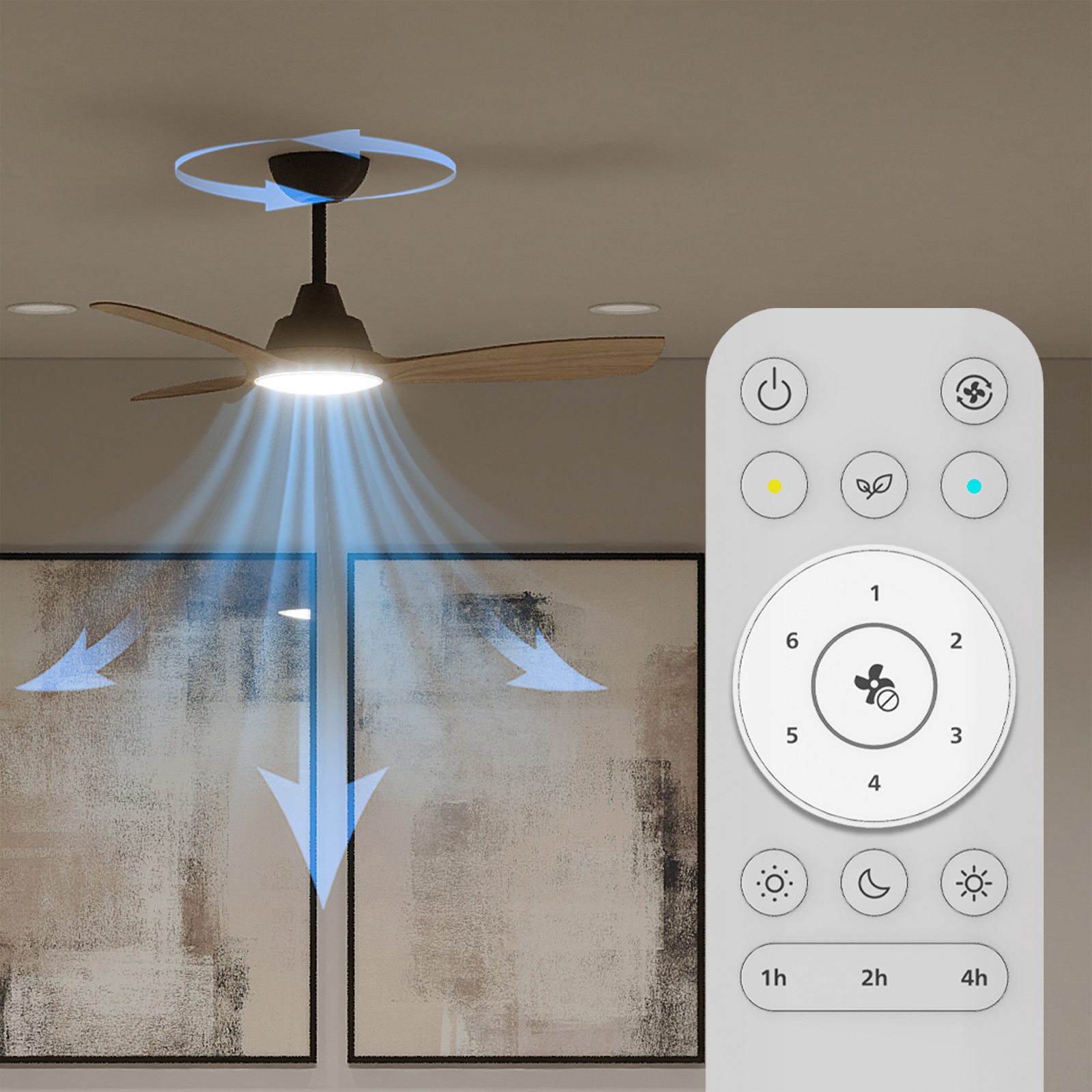 Wentylator LED Philips Olas, średnica 106 cm, brązowo-czarny, CCT