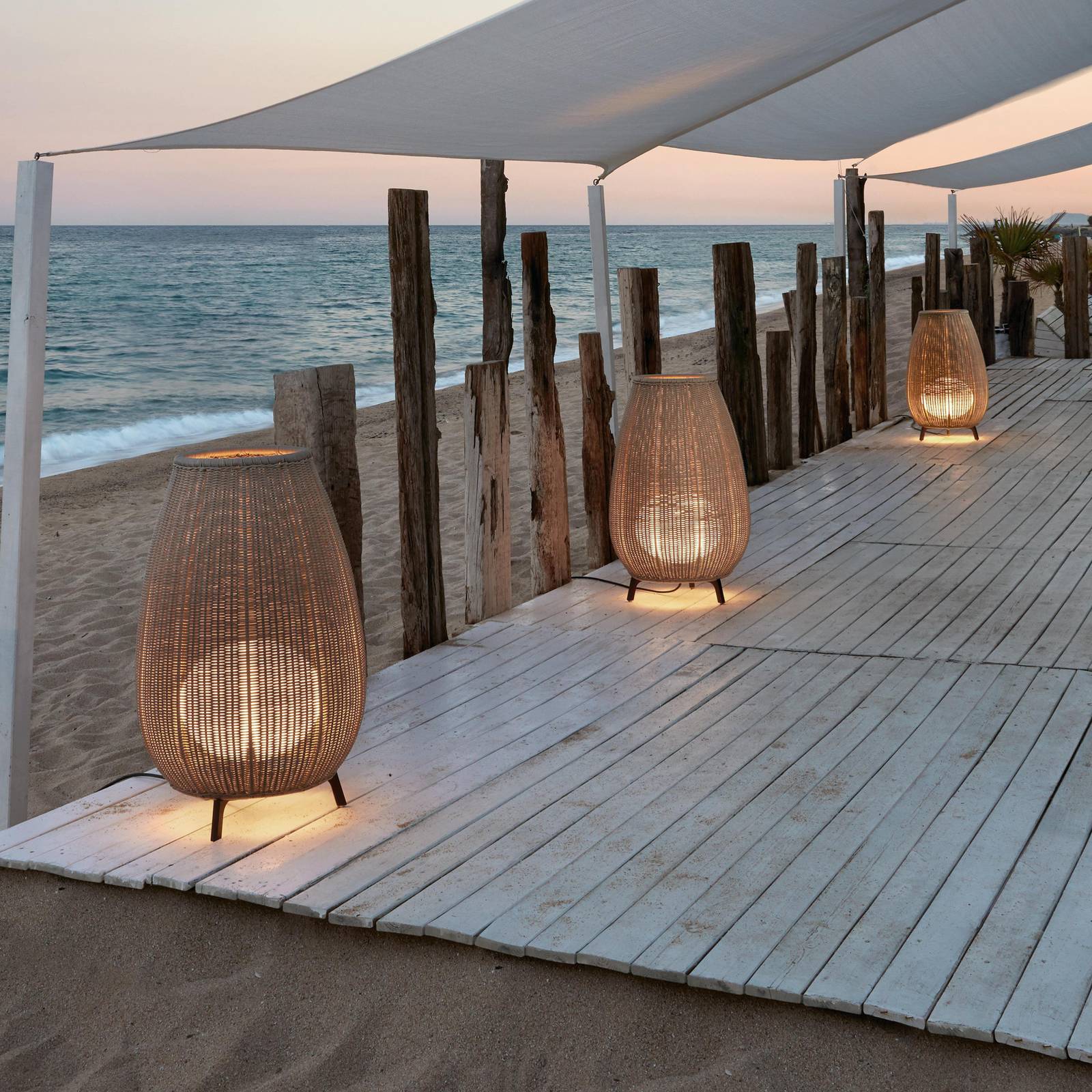 Bover lampa tarasowa LED Amphora, 77 cm, grafitowy/brązowy