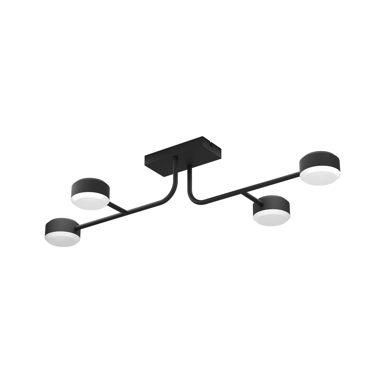 Clavellina Plafón LED, negro, 4 luces