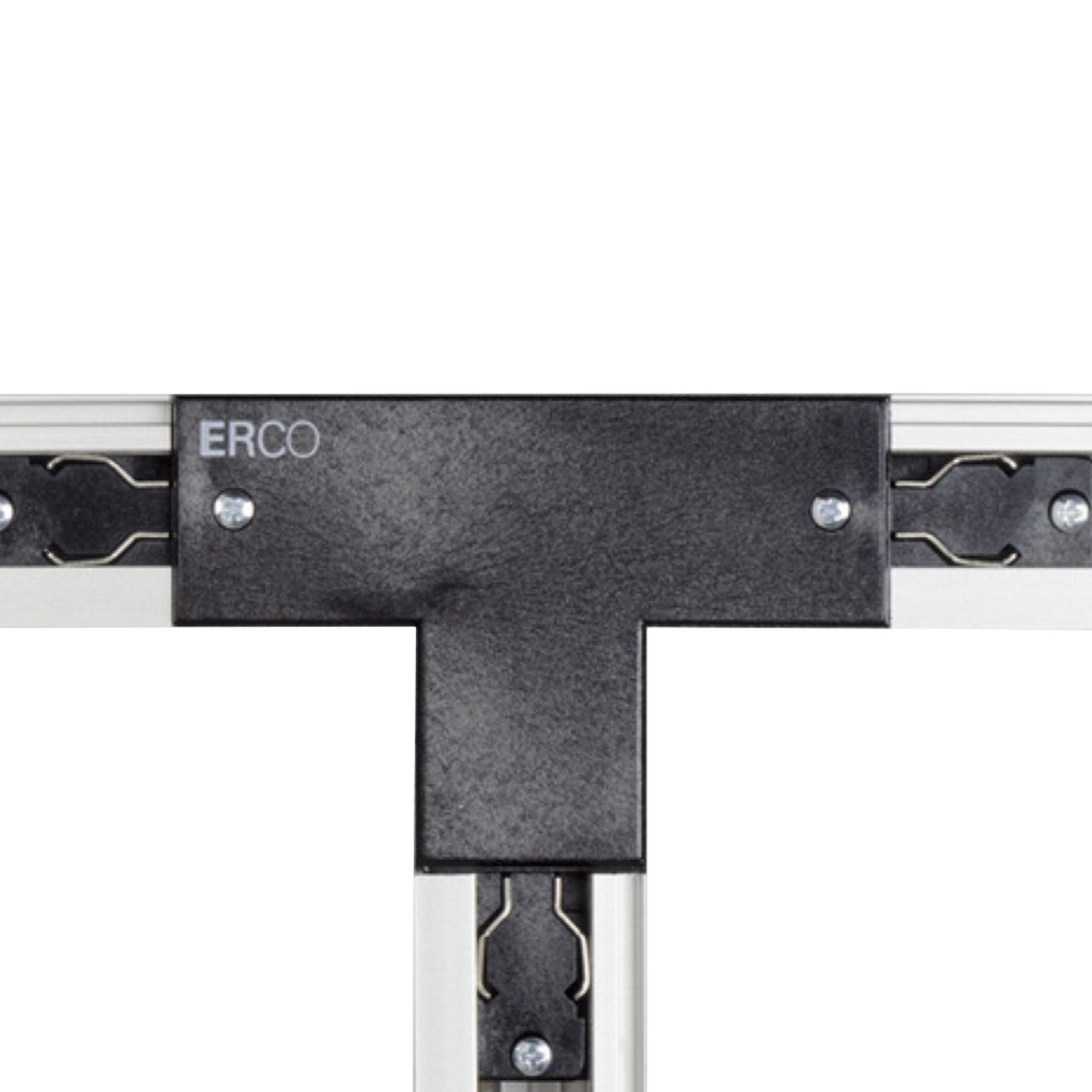 ERCO Lâmpada de proteção direita com conetor em T de 3 circuitos, preto
