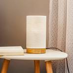 Lámpara mesa Canvas madera de roble redondo, crema