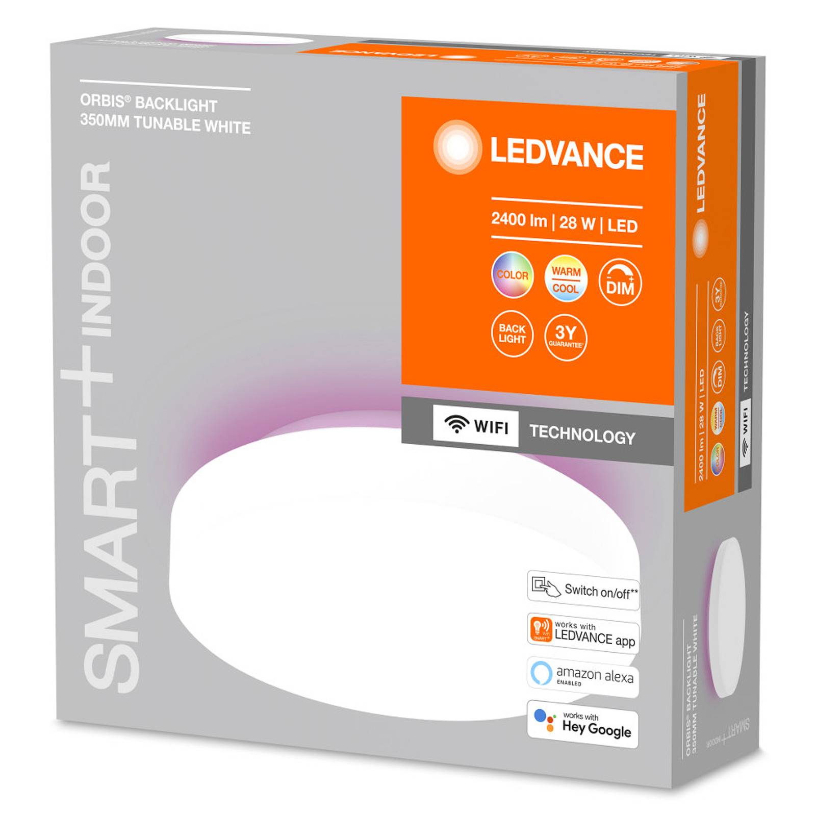 LEDVANCE SMART+ WiFi Orbis Backlight hvid Ø 35 cm