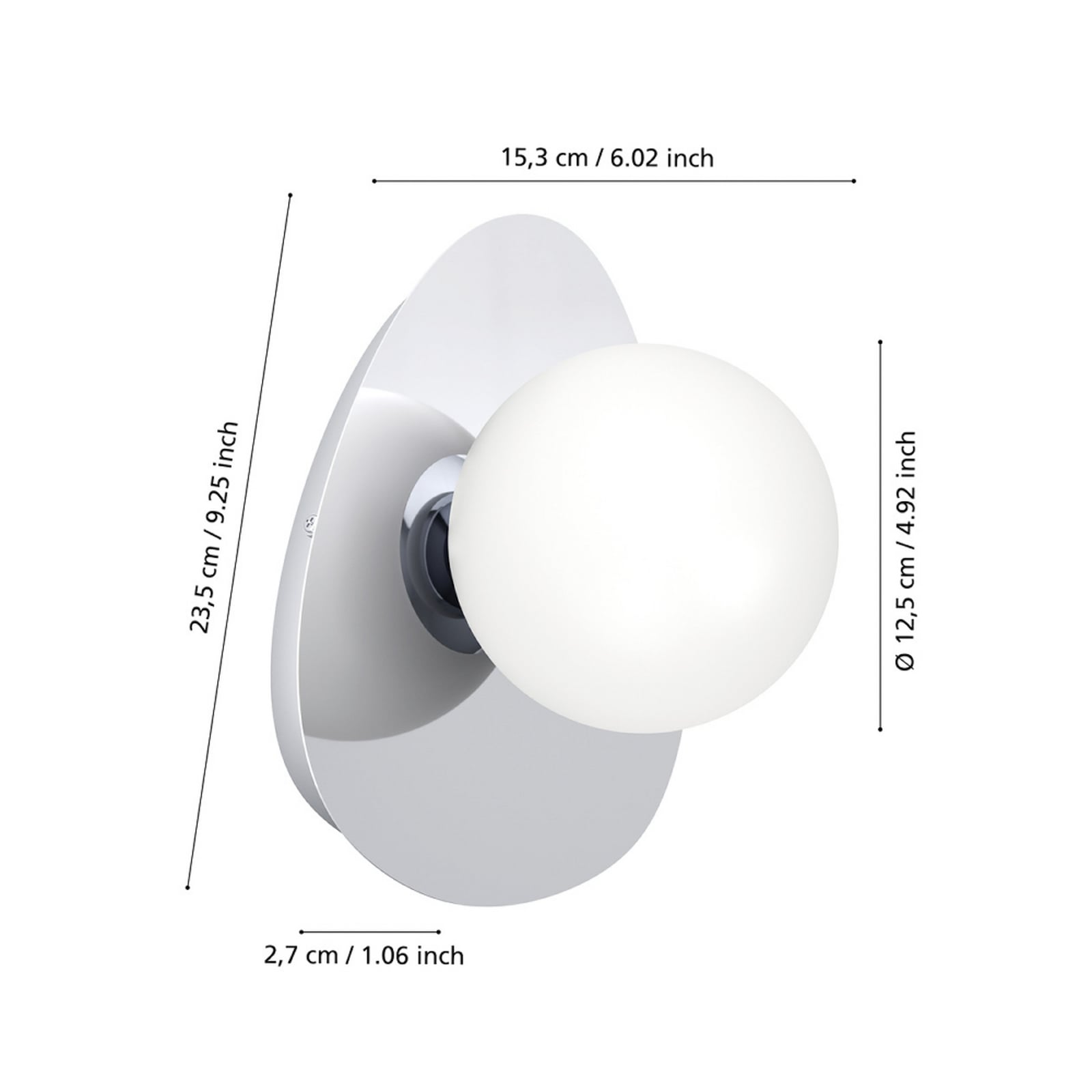 EGLO plafondlamp CASTROVIDO chroom 24 cm, 1-lamp, IP44 G9-LED