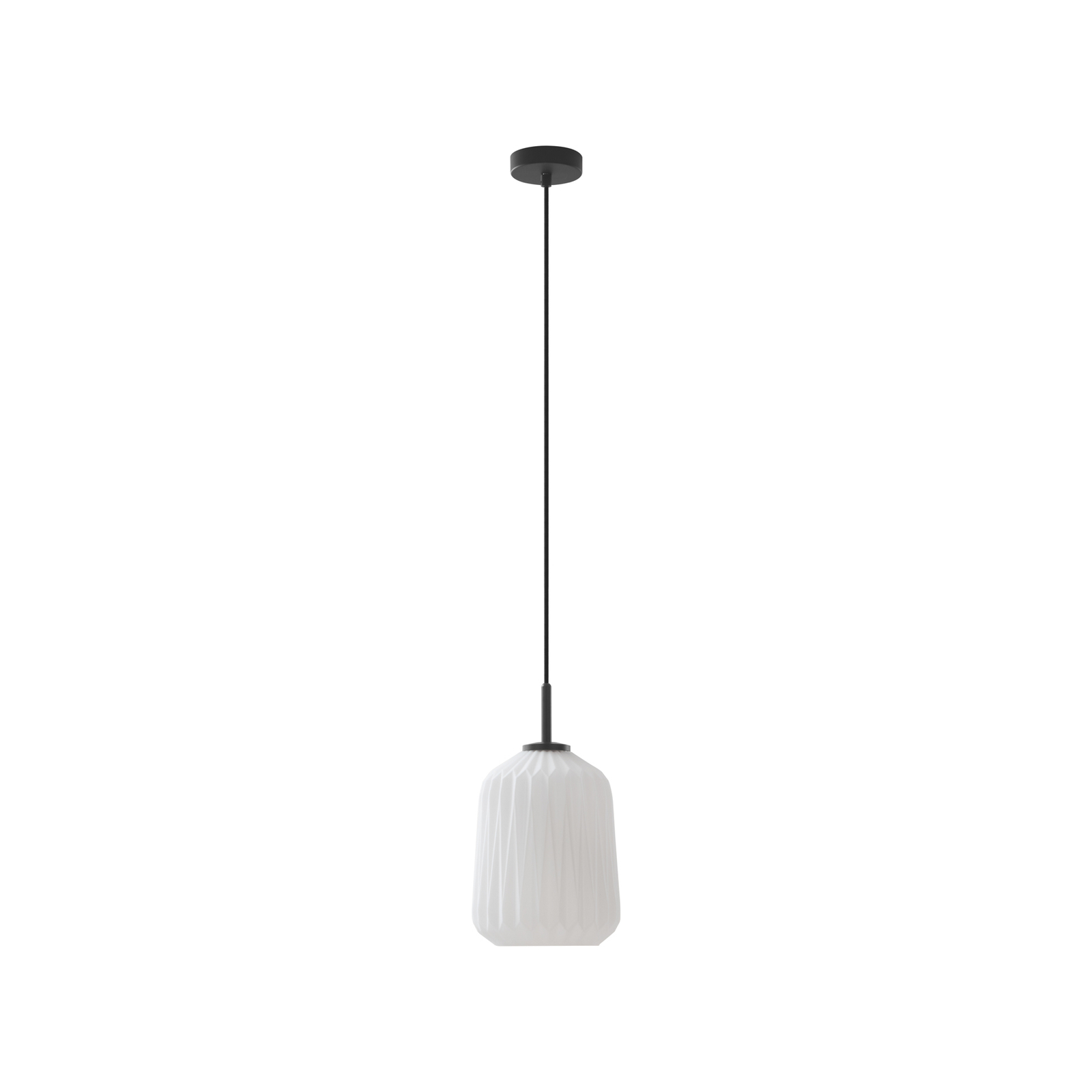 Hanglamp Lucande Lirien, zwart, glas, Ø 20 cm