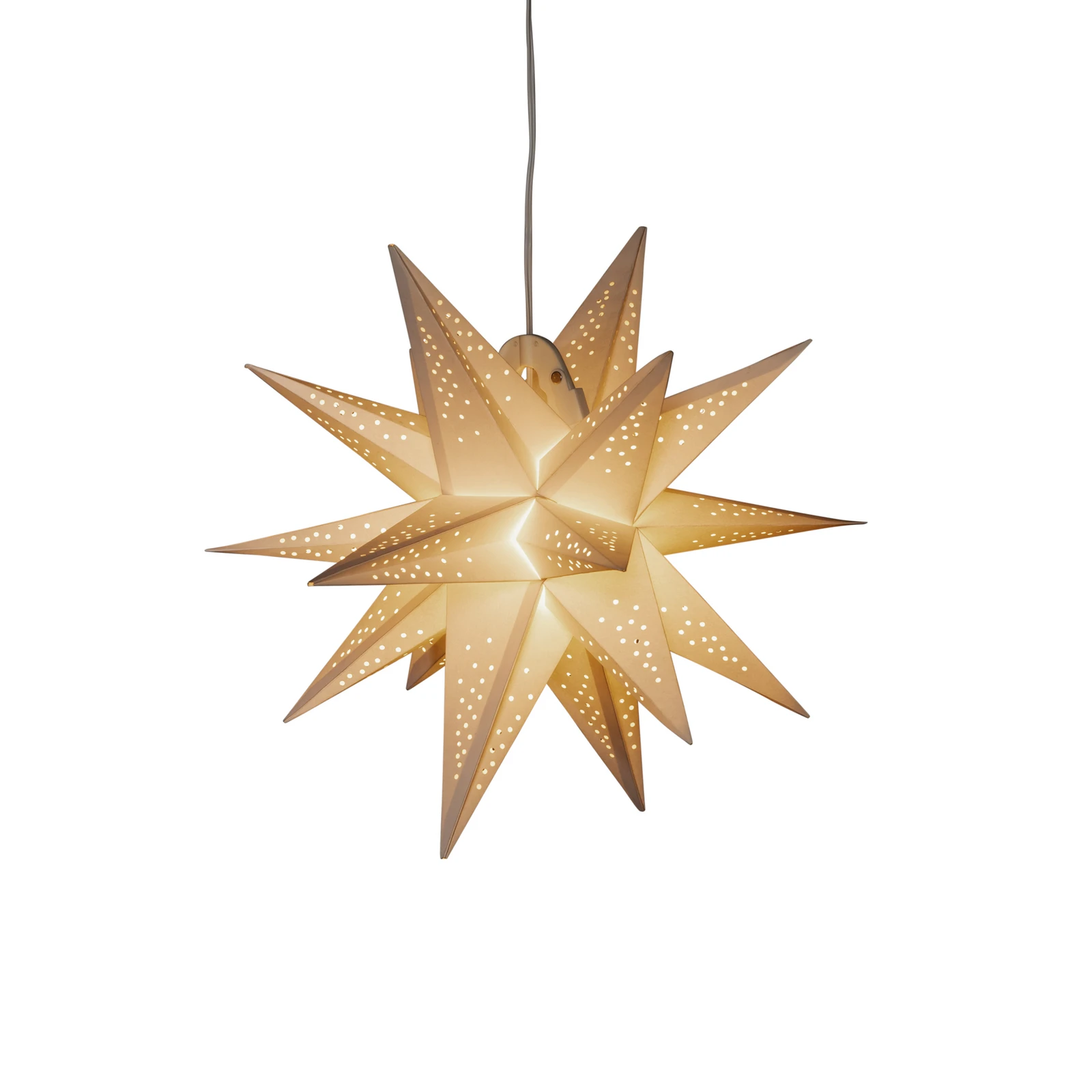 LED-dekolampe Papirstjerne 3D hvit, dimbar